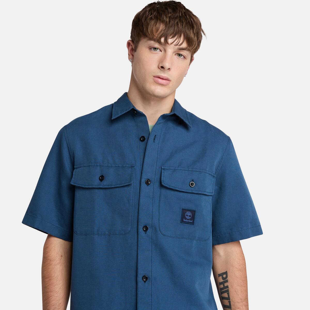 TIMBERLAND Men's Utility Overshirt Dark Denim - Image 3