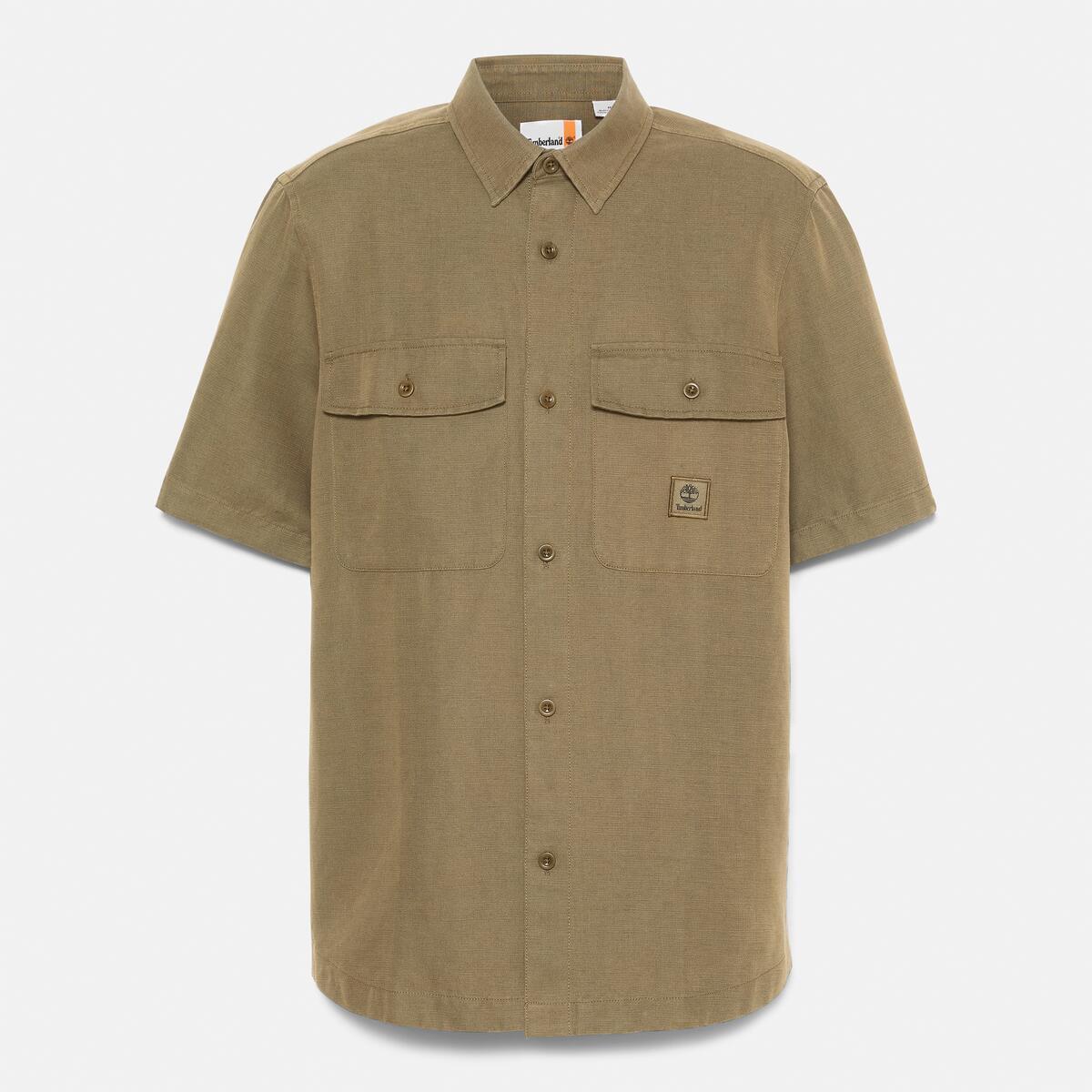 TIMBERLAND Men's Utility Overshirt Leaf Green - Image 5