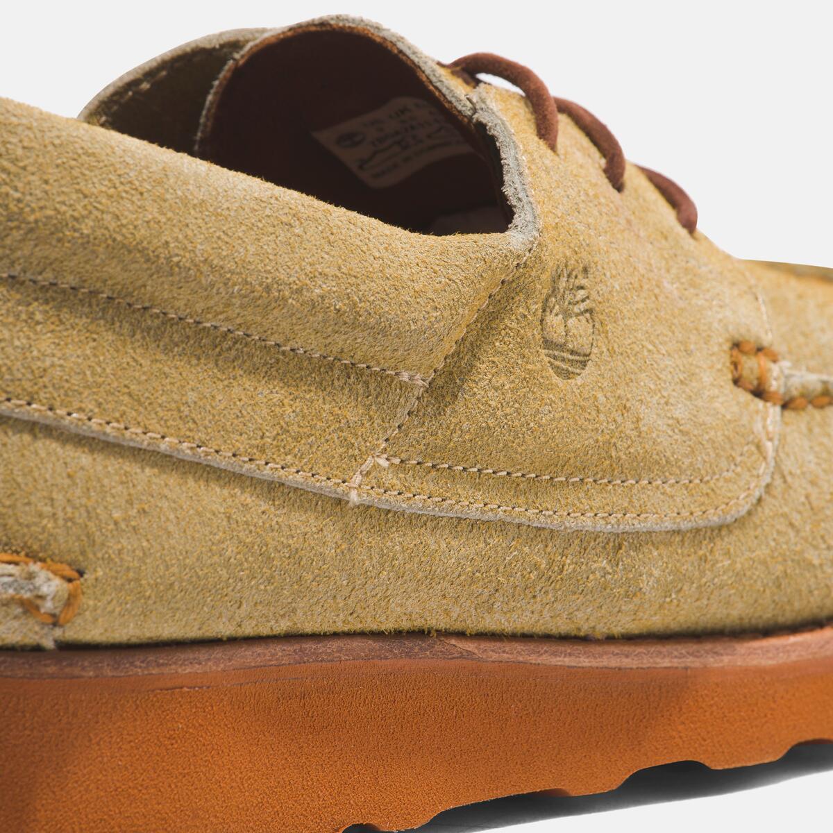 TIMBERLAND Men's Vibram Wedge 3-Eye Boat Shoe Light Beige Suede - Image 3