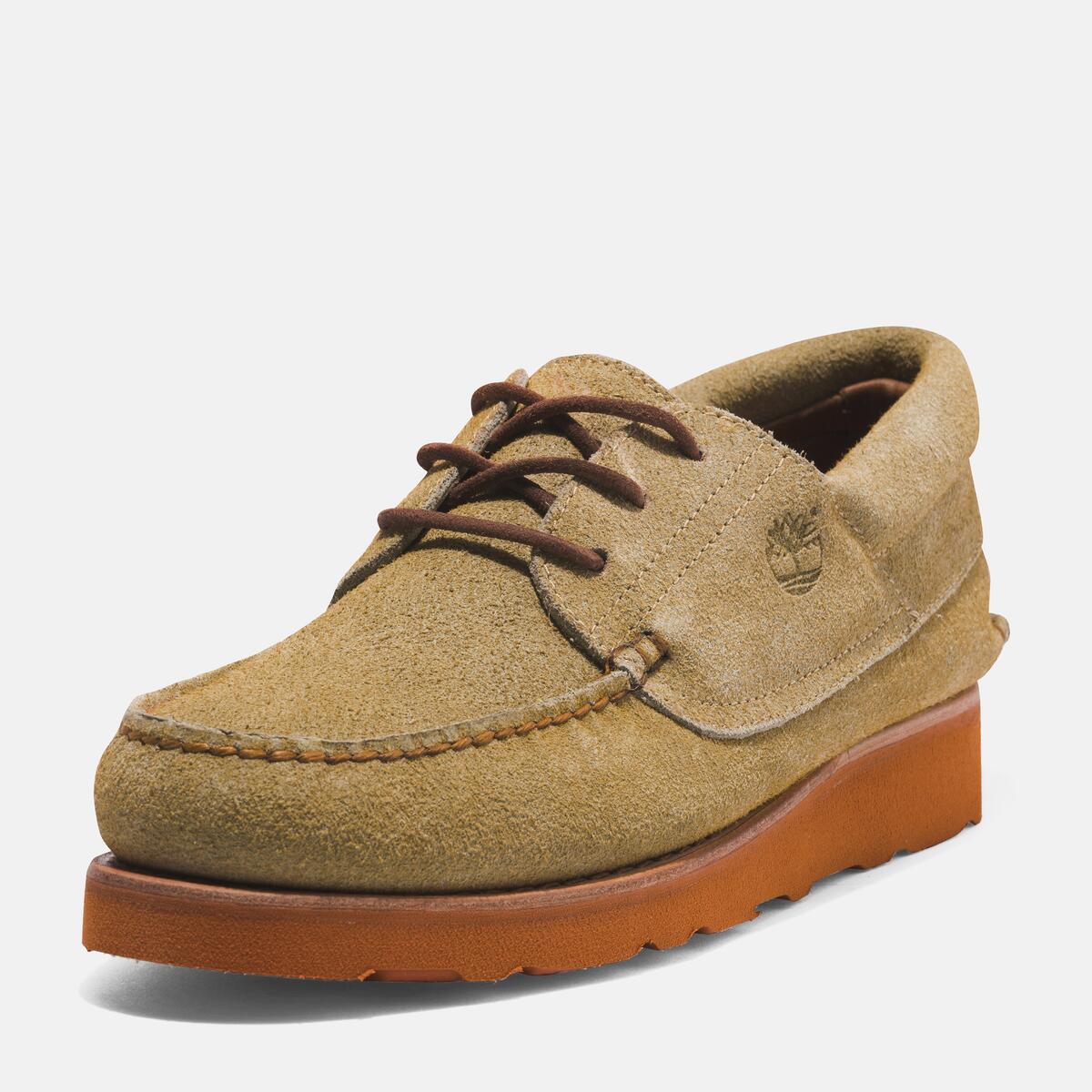 Buy Men s Vibram Wedge 3 Eye Boat Shoe in Light Beige Suede Online at TIMBERLAND Timberland NZ