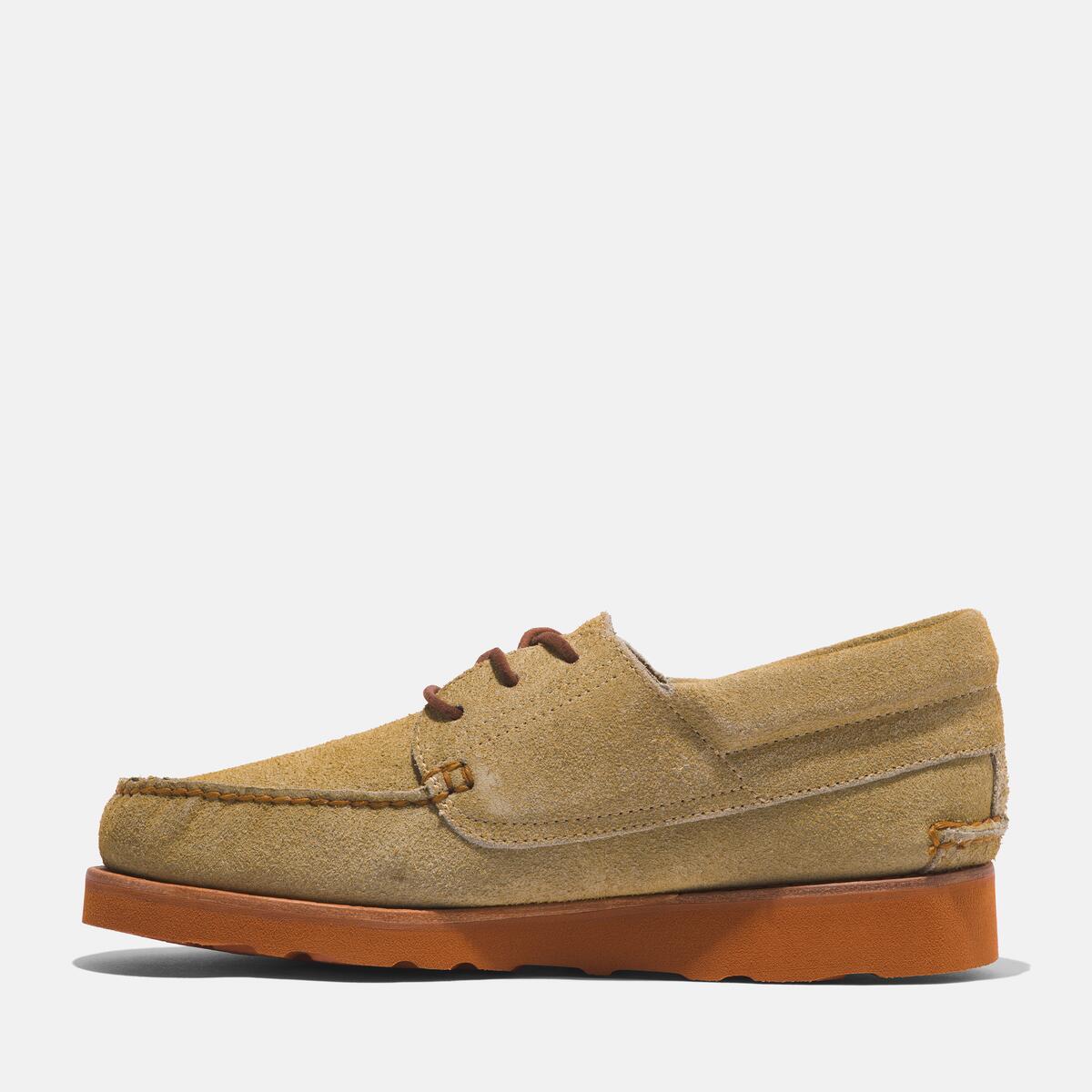 TIMBERLAND Men's Vibram Wedge 3-Eye Boat Shoe Light Beige Suede - Image 8