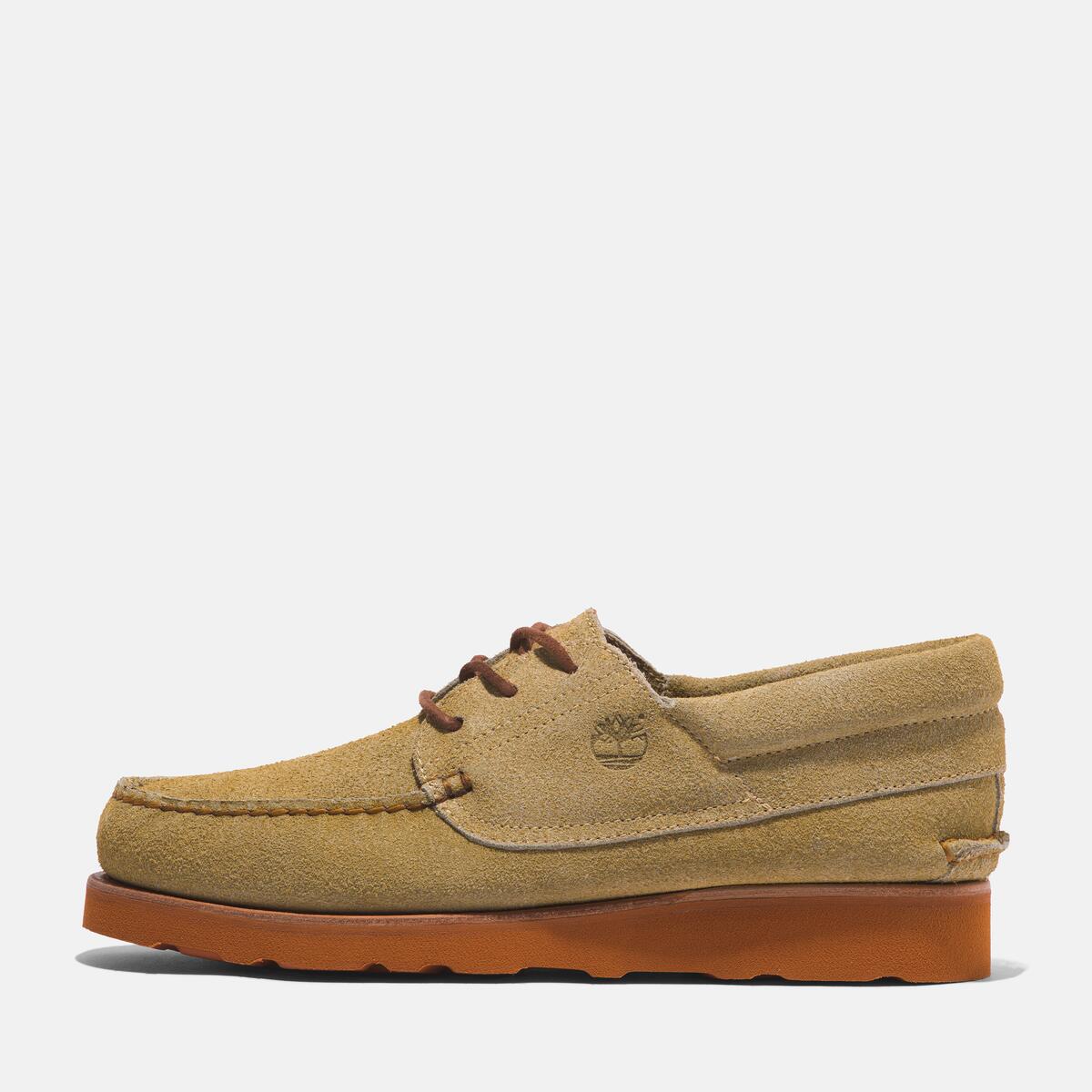 TIMBERLAND Men's Vibram Wedge 3-Eye Boat Shoe Light Beige Suede - Image 9