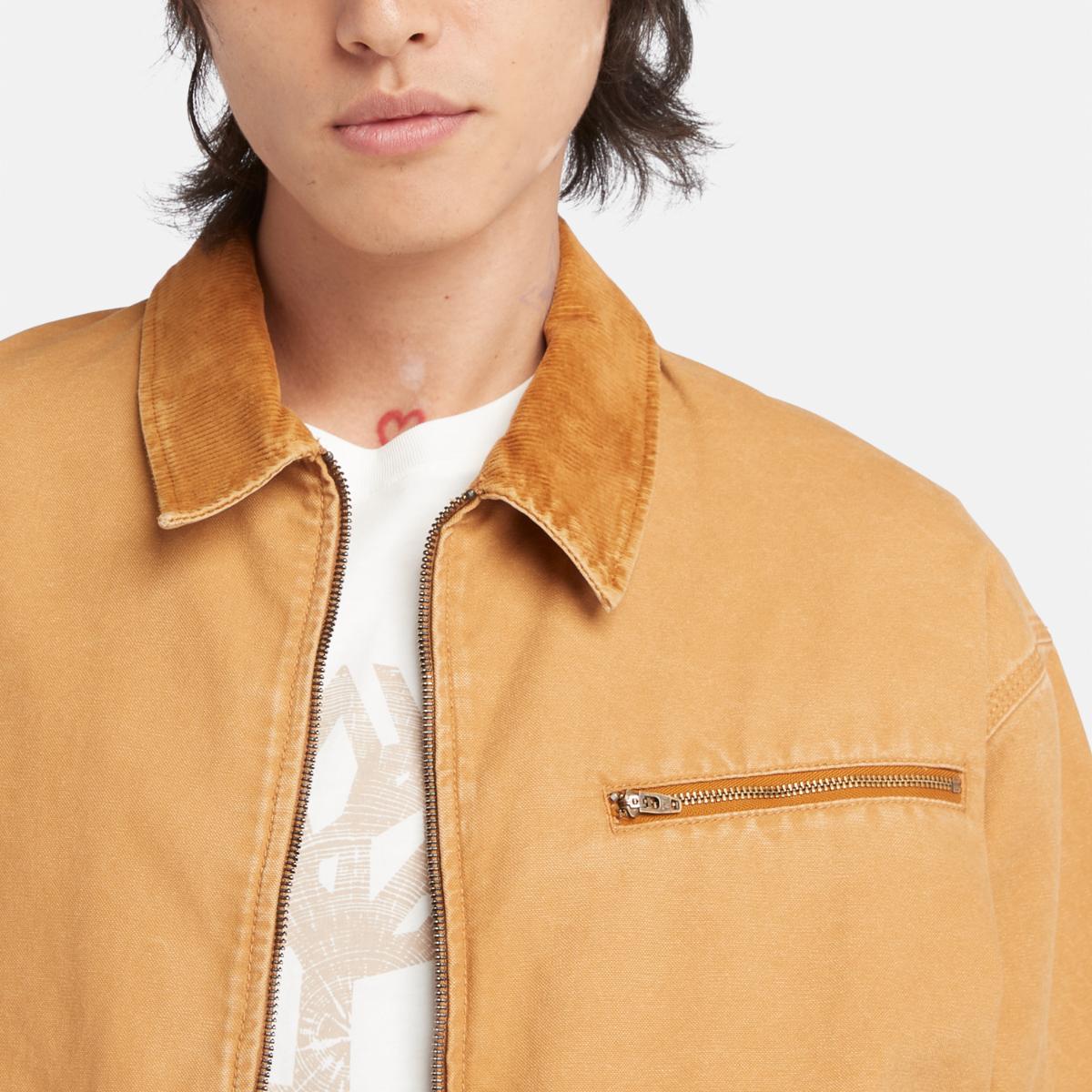 TIMBERLAND Men's Washed Canvas Jacket Wheat Boot - Image 4