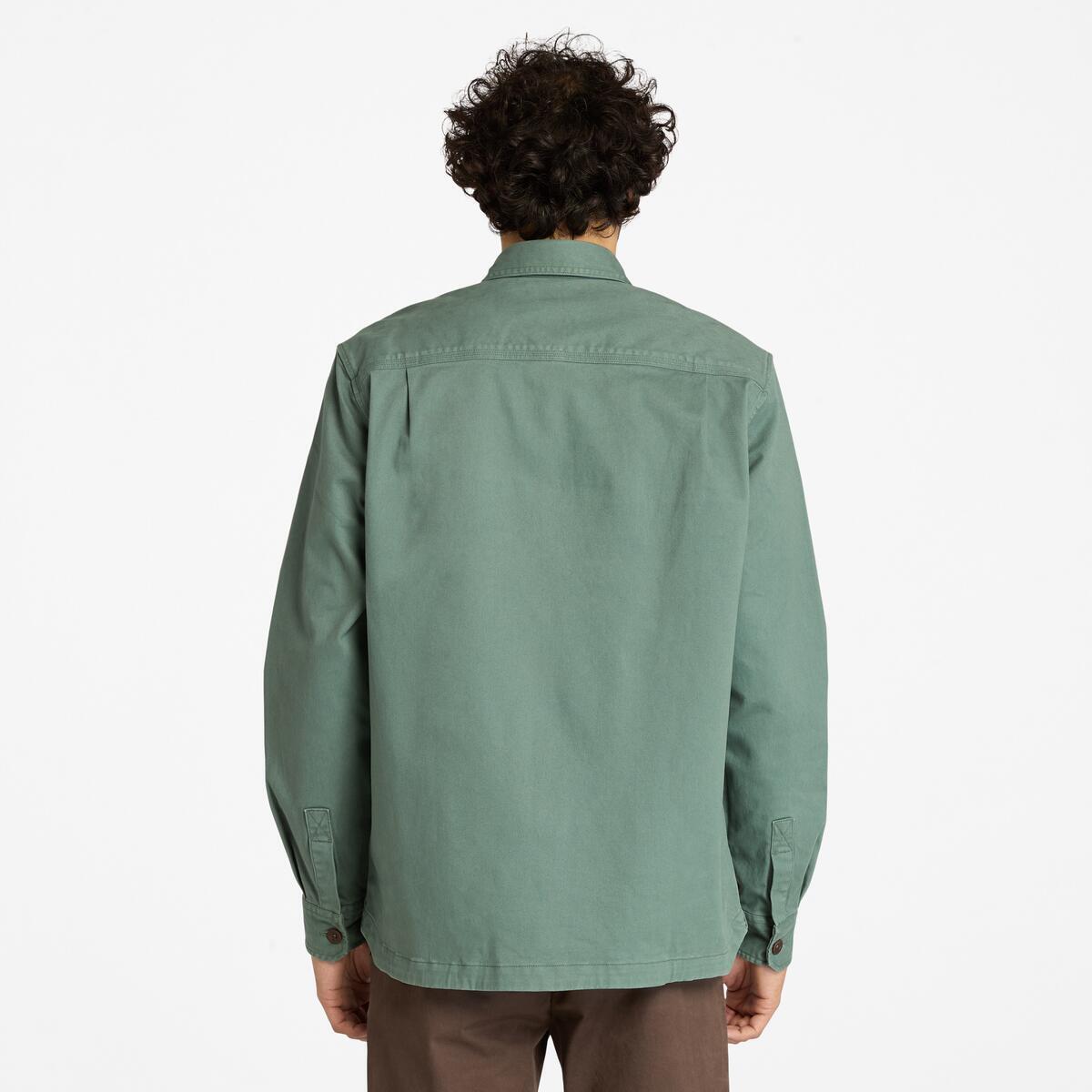 TIMBERLAND Men's Washed Utility Overshirt Balsam Green - Image 4