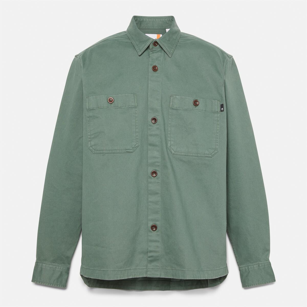 TIMBERLAND Men's Washed Utility Overshirt Balsam Green - Image 5