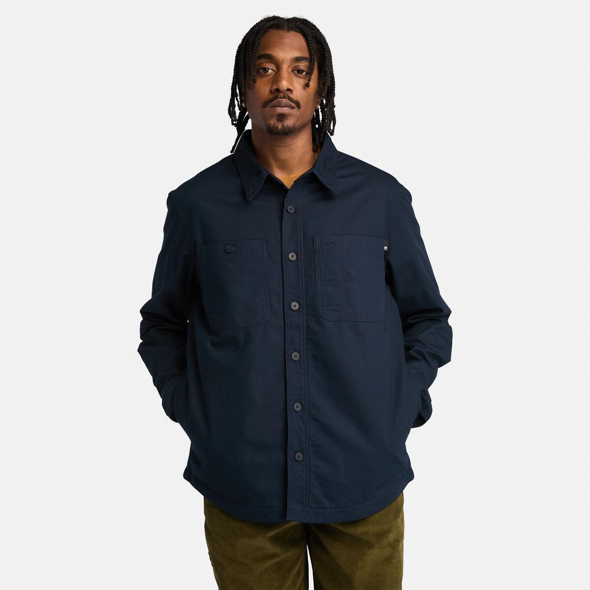 TIMBERLAND Men's Windham Fleece Overshirt Dark Sapphire - Image 1