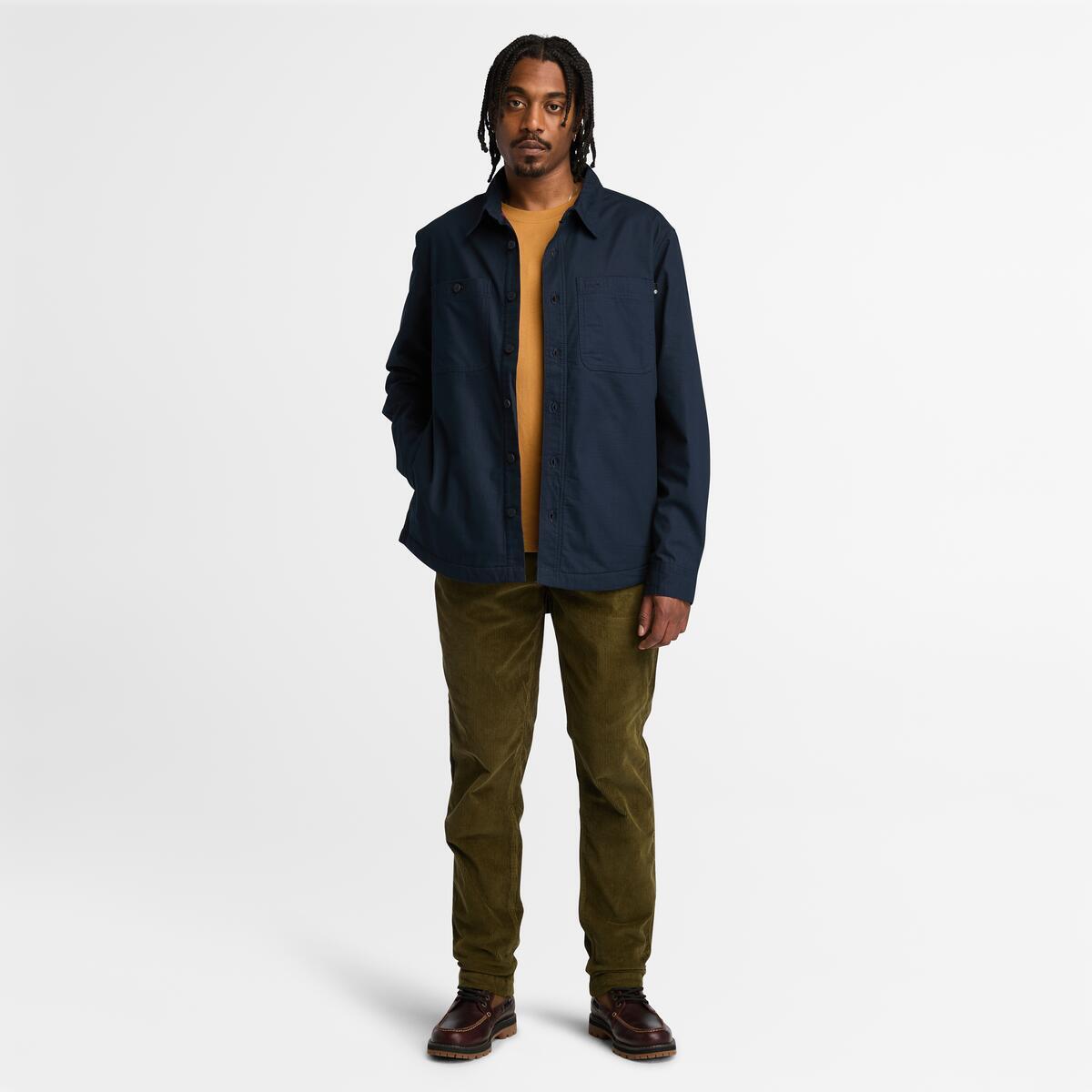 TIMBERLAND Men's Windham Fleece Overshirt Dark Sapphire - Image 2