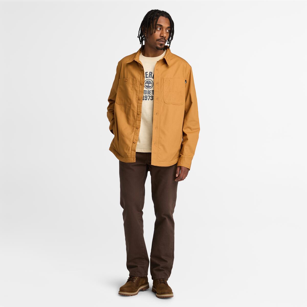 TIMBERLAND Men's Windham Fleece Overshirt Wheat Boot - Image 2