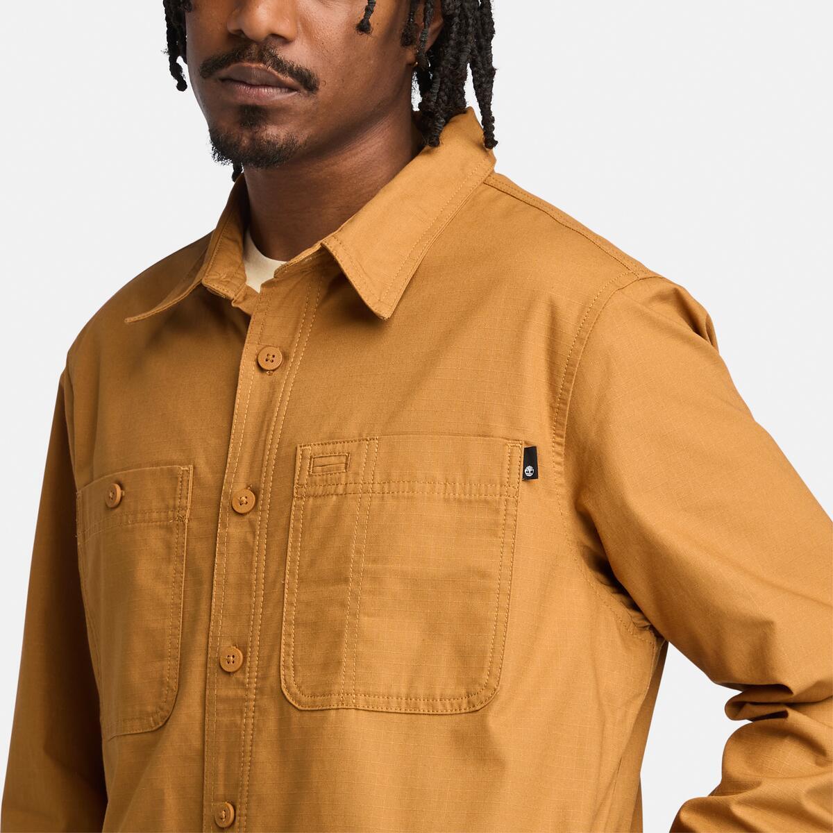 TIMBERLAND Men's Windham Fleece Overshirt Wheat Boot - Image 3