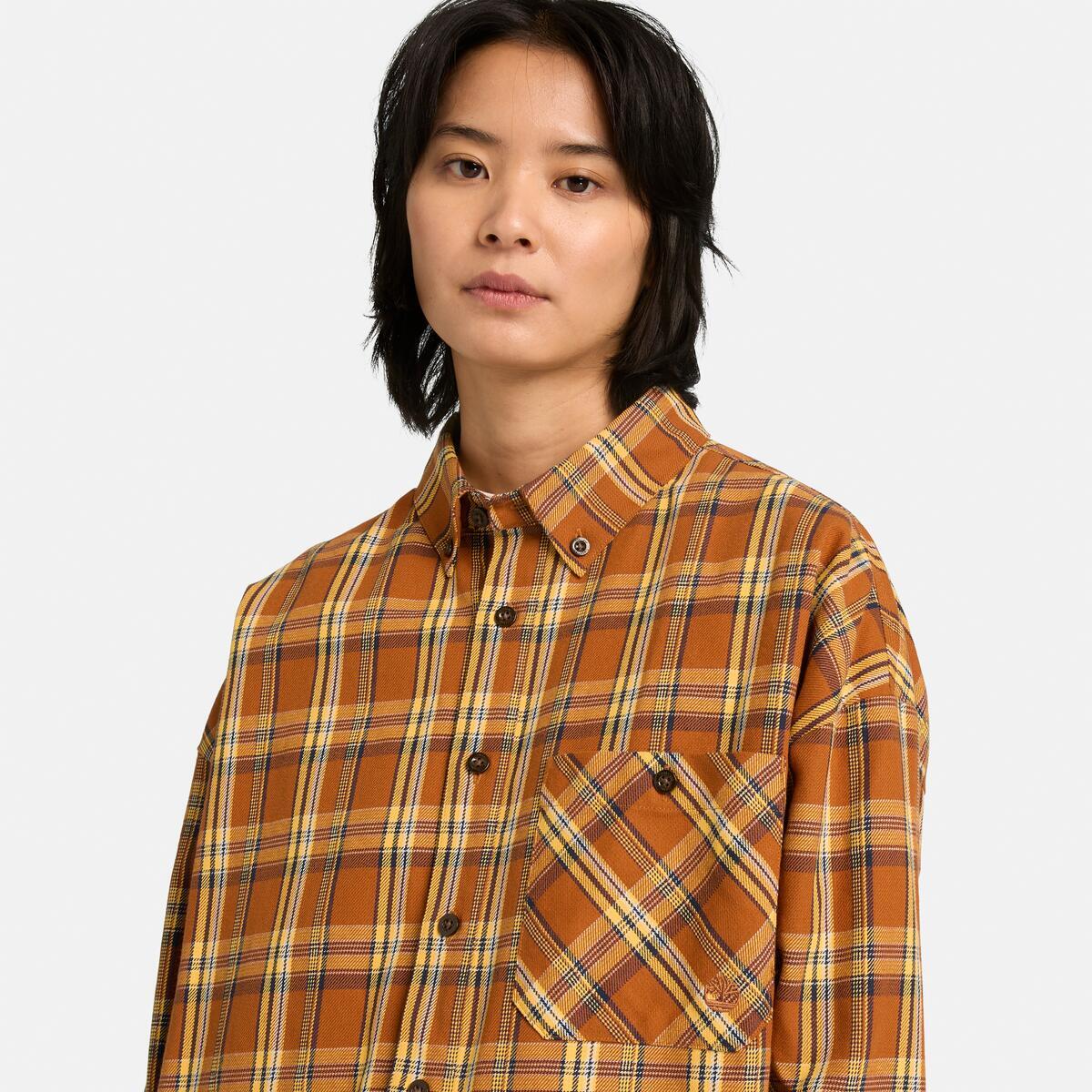 TIMBERLAND Tokyo Design Collective Plaid  Shirt Leather Brown - Image 4
