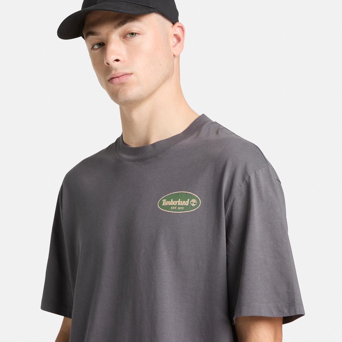 TIMBERLAND Unisex Back Graphic Tee Blackened Pearl - Image 5