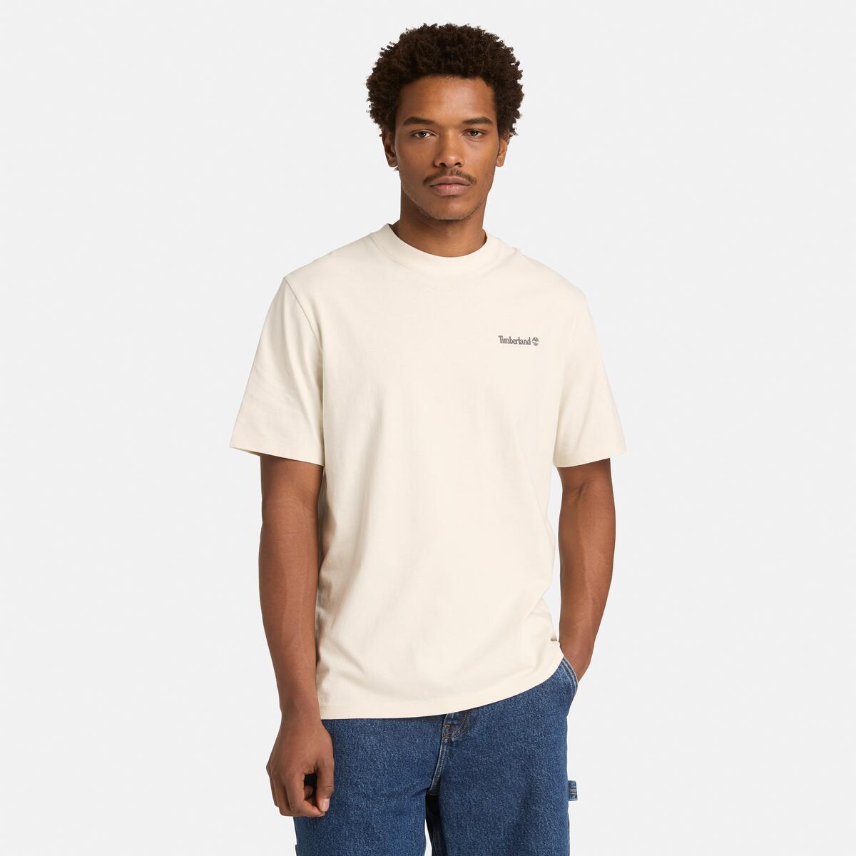 TIMBERLAND Unisex Back Graphic Tee Vintage White - Image 4