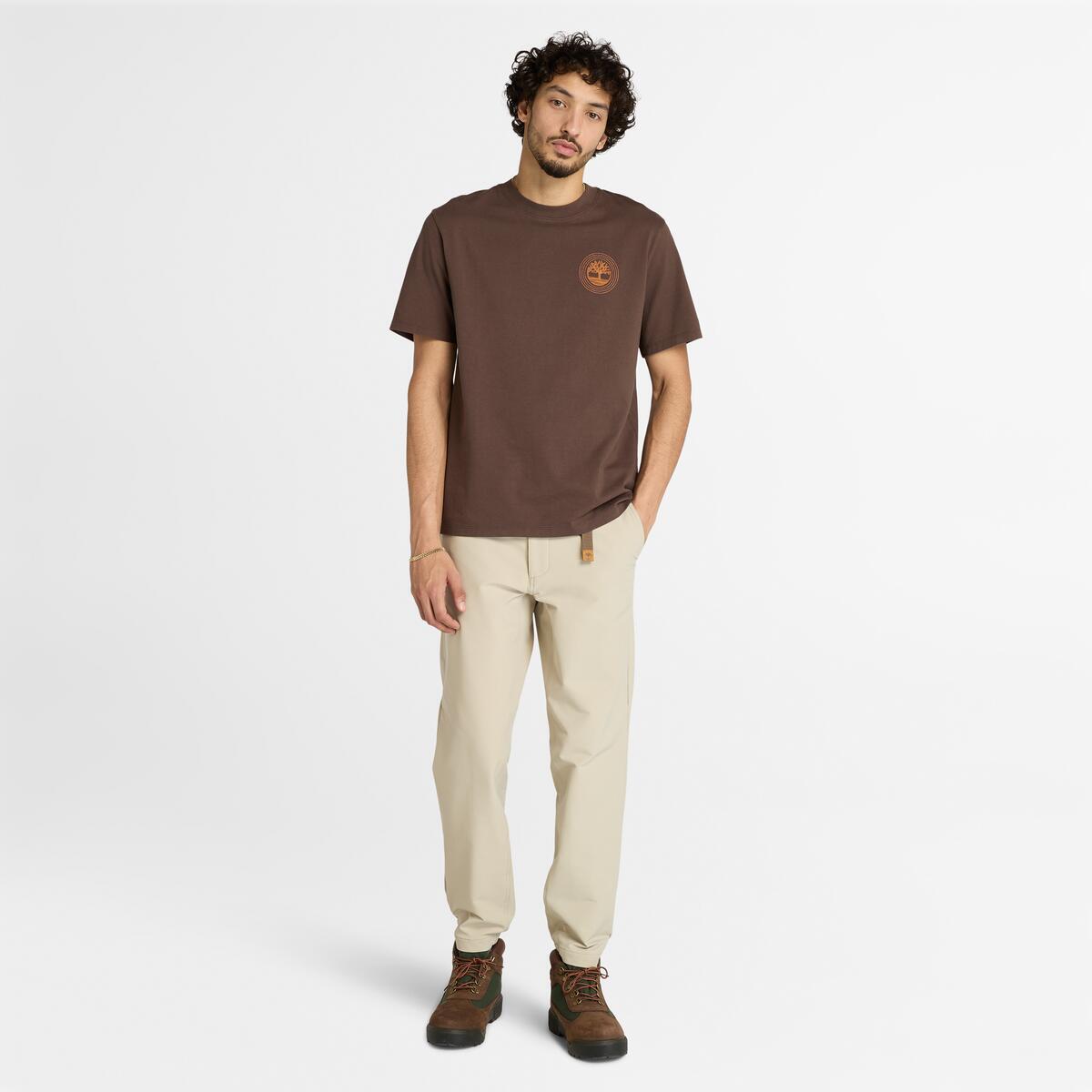 TIMBERLAND Unisex Back Tree Logo Tee Chocolate Brown - Image 2