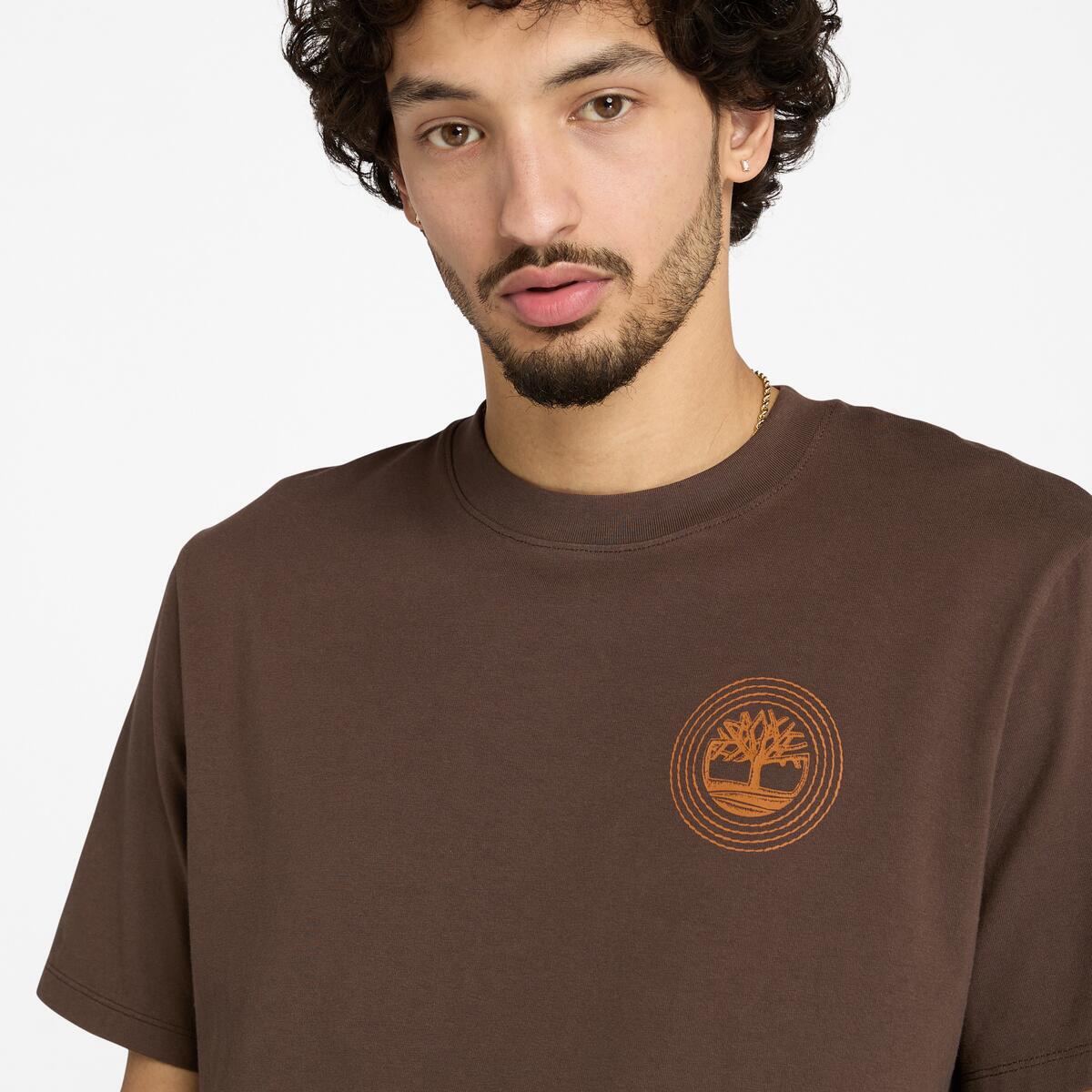 TIMBERLAND Unisex Back Tree Logo Tee Chocolate Brown - Image 3