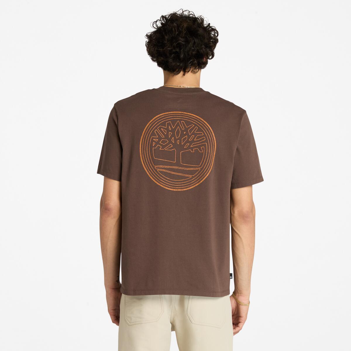 TIMBERLAND Unisex Back Tree Logo Tee Chocolate Brown - Image 4
