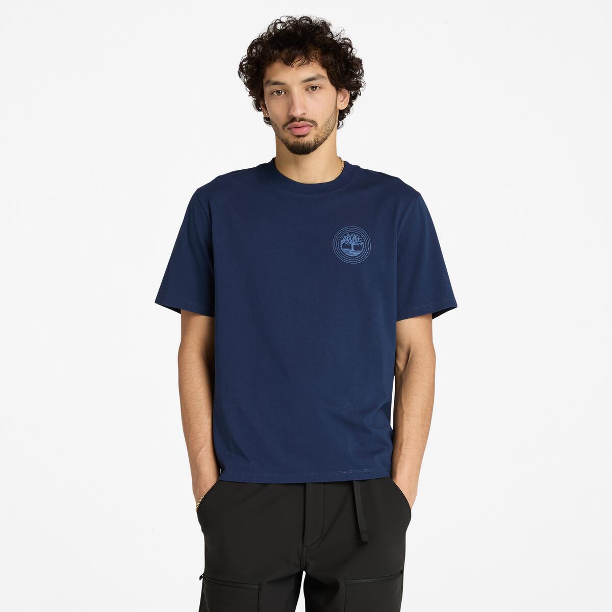 TIMBERLAND Unisex Back Tree Logo Tee Peacoat - Image 1