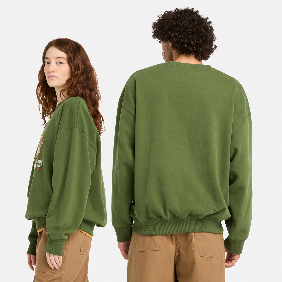 TIMBERLAND Unisex Badge Crew Black Forest Green - Image 2