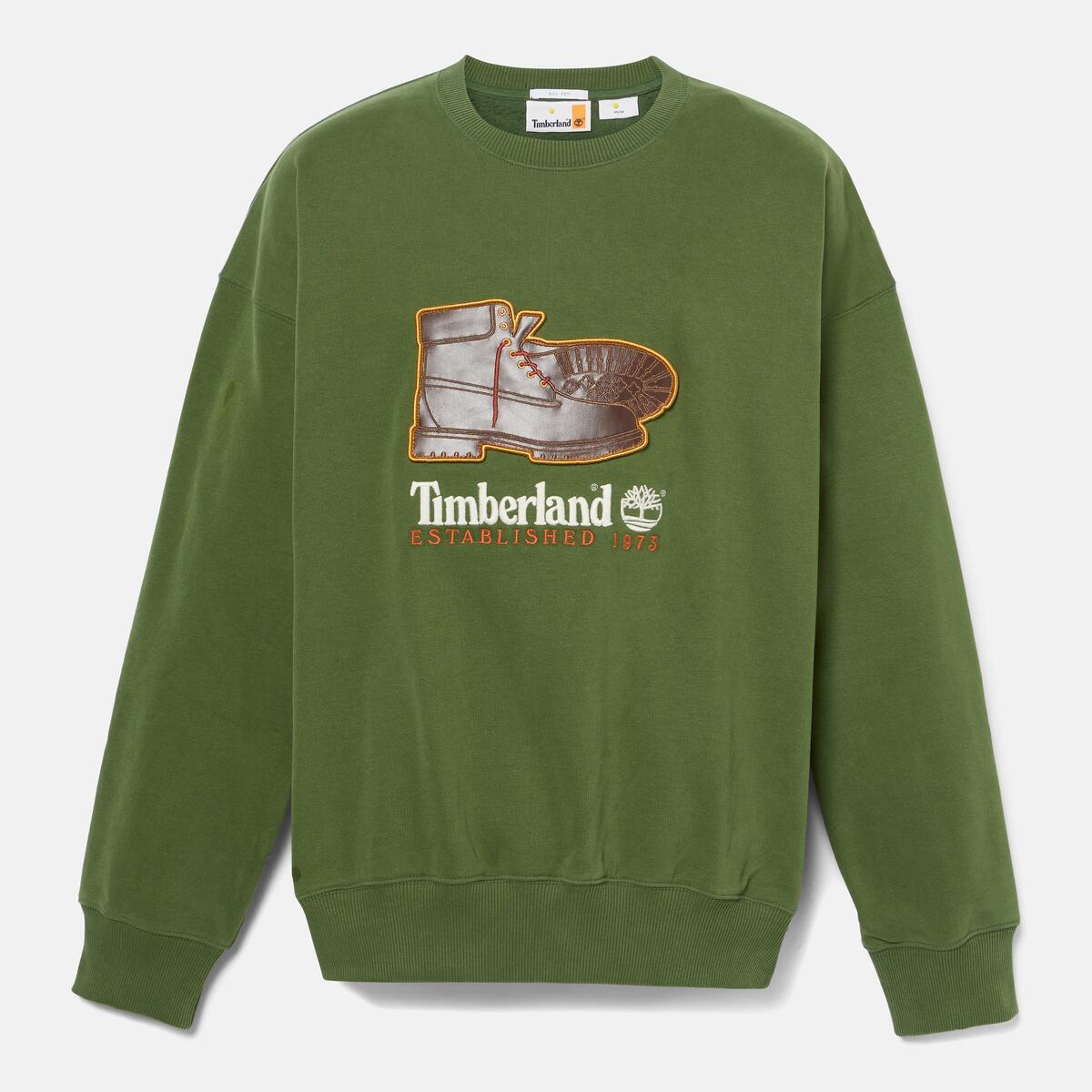 TIMBERLAND Unisex Badge Crew Black Forest Green - Image 5