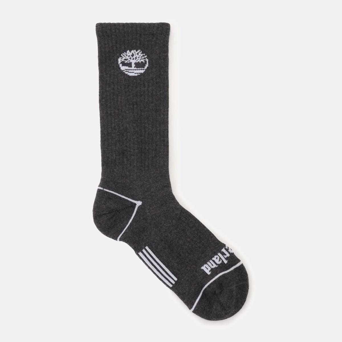 TIMBERLAND Unisex Bowden Full Cushion Crew Socks Dark Grey Heather - Image 3