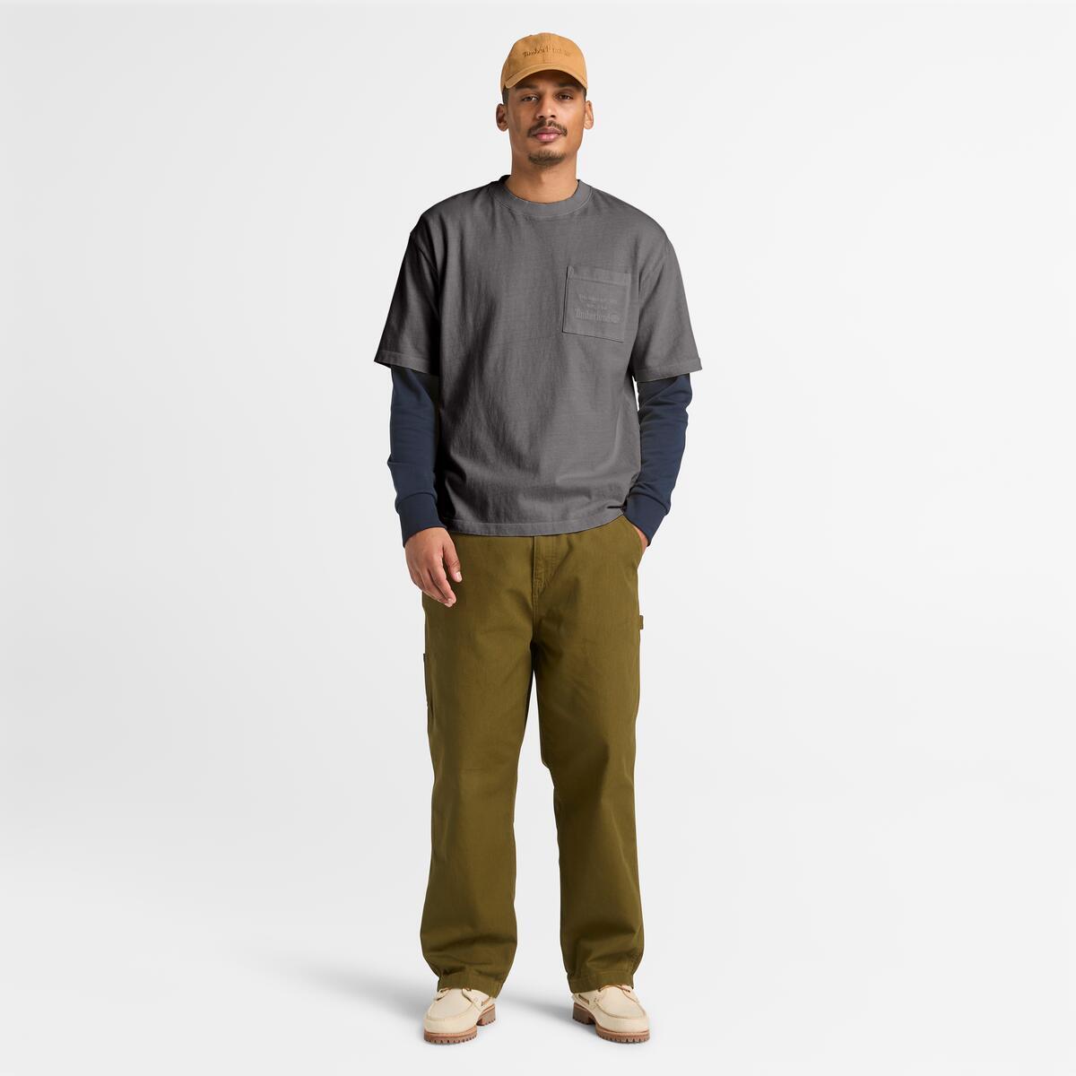TIMBERLAND Unisex Chest Pocket Tee Blackened Pearl - Image 2