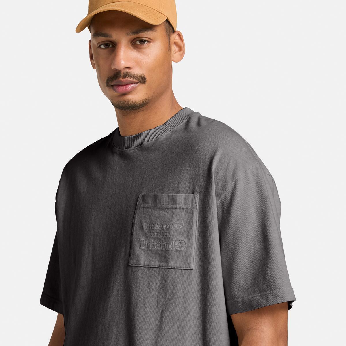TIMBERLAND Unisex Chest Pocket Tee Blackened Pearl - Image 3