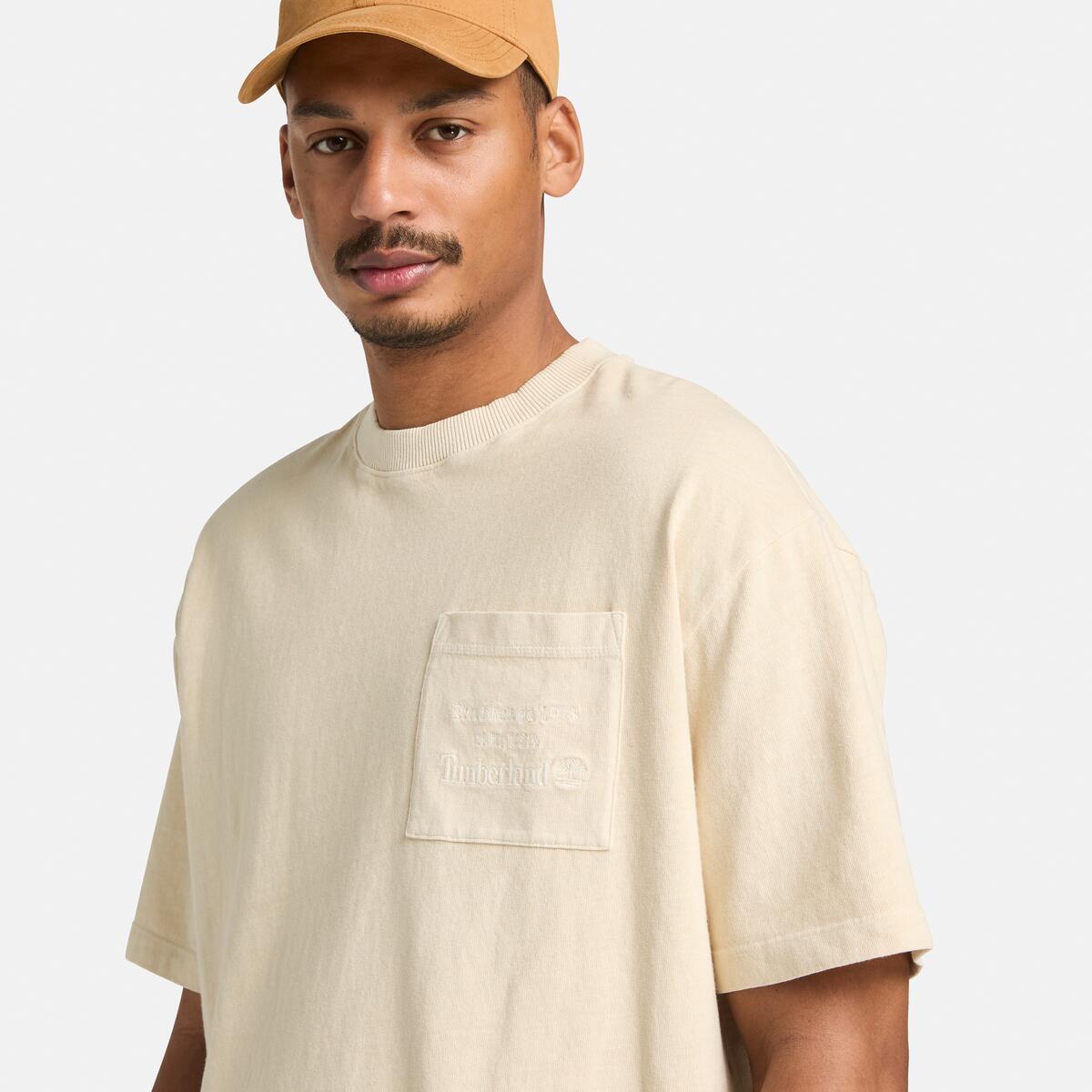 TIMBERLAND Unisex Chest Pocket Tee Putty - Image 3