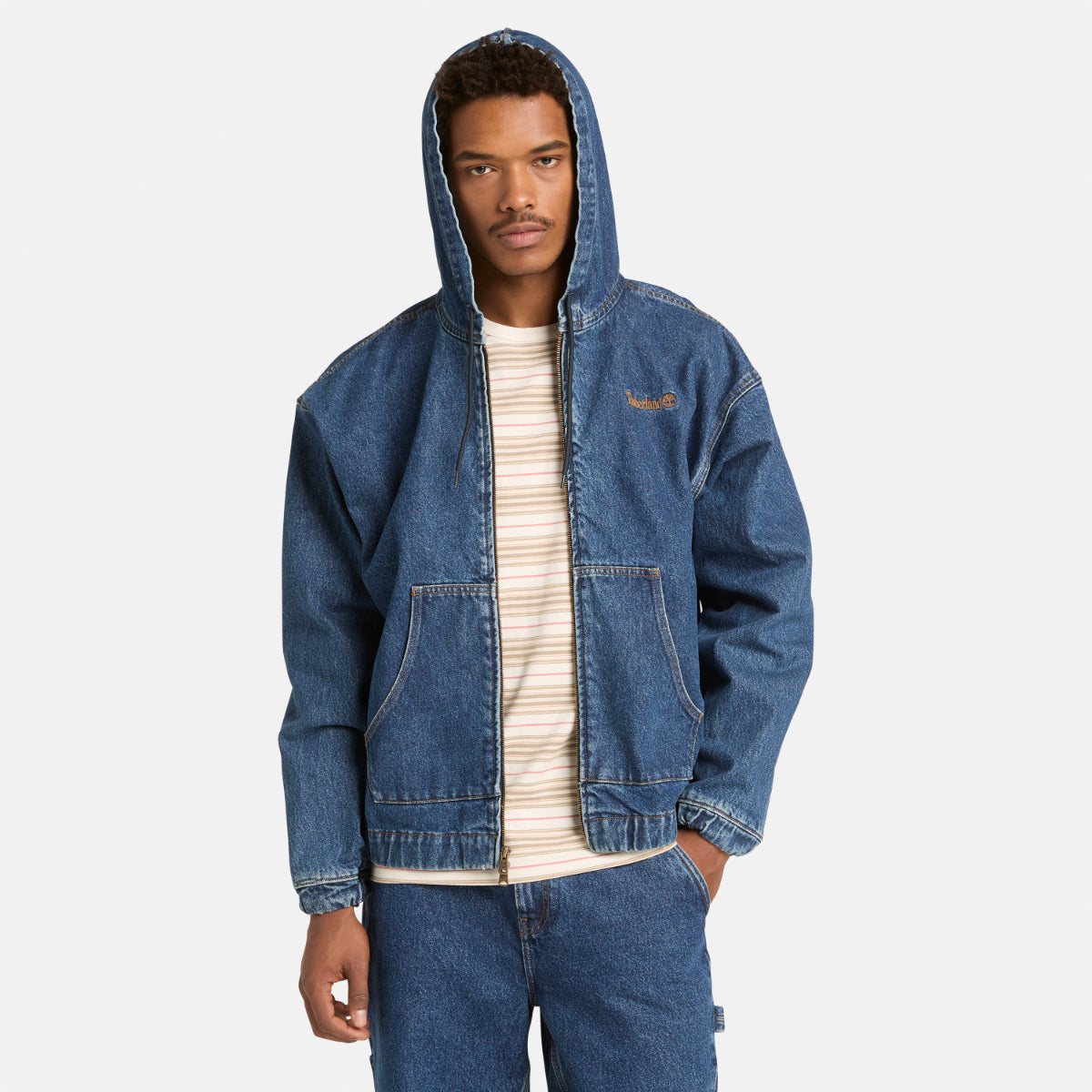 TIMBERLAND Unisex Denim Bomber 96 Blue Wash - Image 3