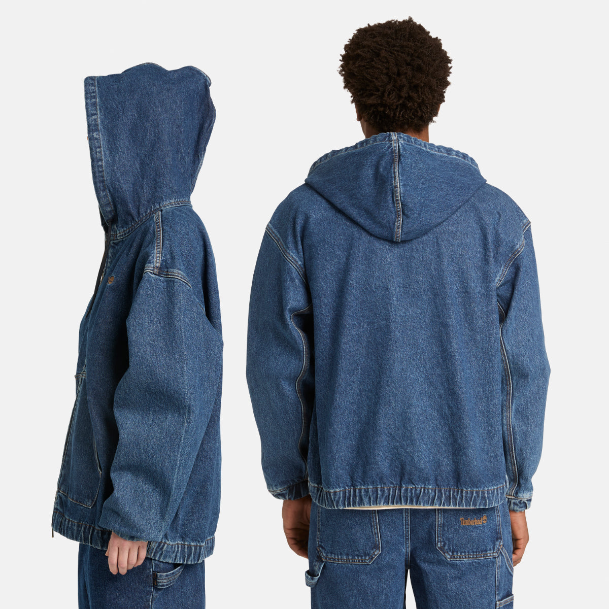 TIMBERLAND Unisex Denim Bomber 96 Blue Wash - Image 4