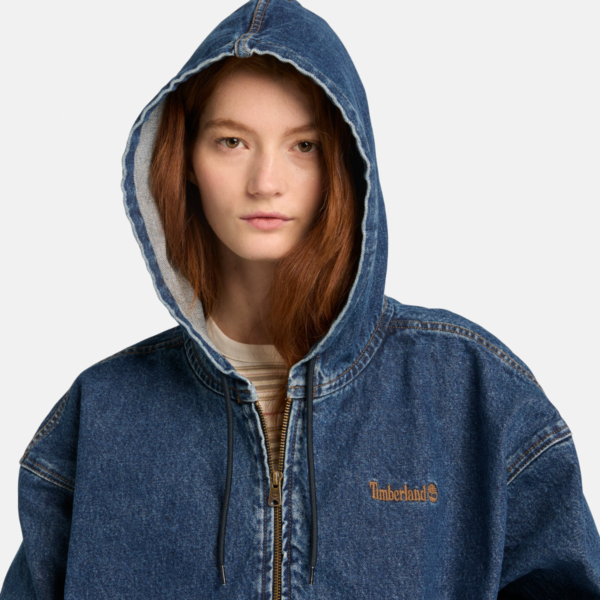 TIMBERLAND Unisex Denim Bomber 96 Blue Wash - Image 5