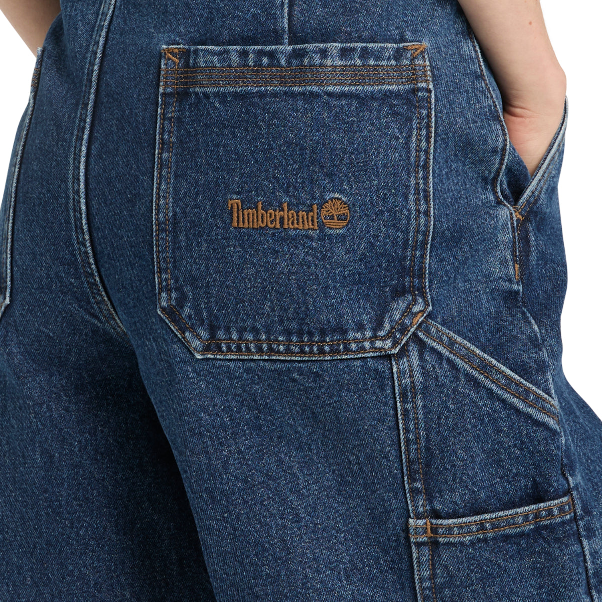 TIMBERLAND Unisex Denim Carpenter Shorts 96 Blue Wash - Image 5