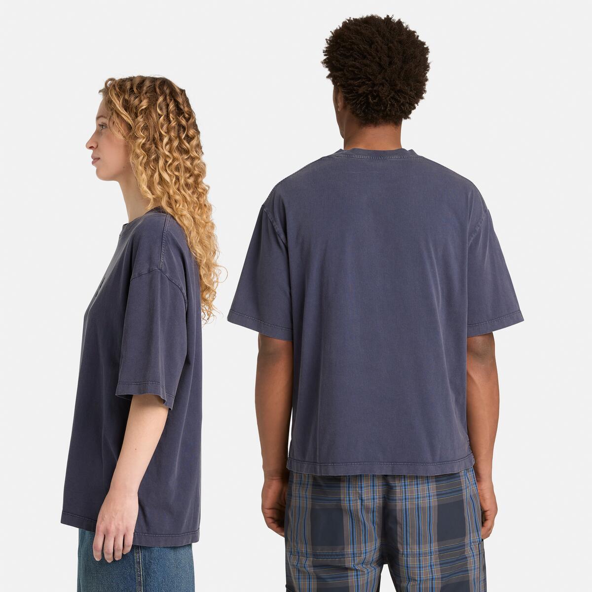 TIMBERLAND Unisex Embroidered Logo Tee Peacoat - Image 3