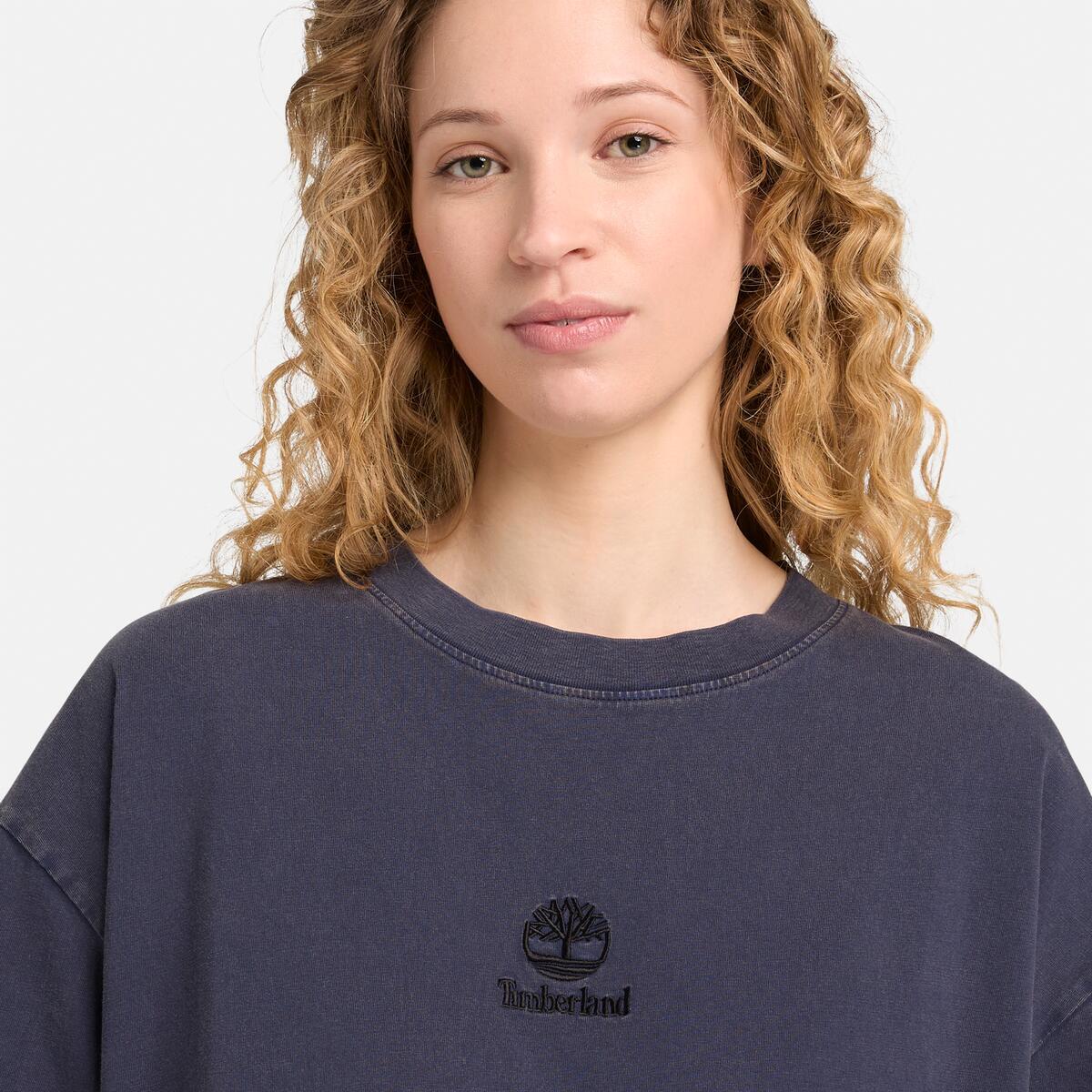 TIMBERLAND Unisex Embroidered Logo Tee Peacoat - Image 4