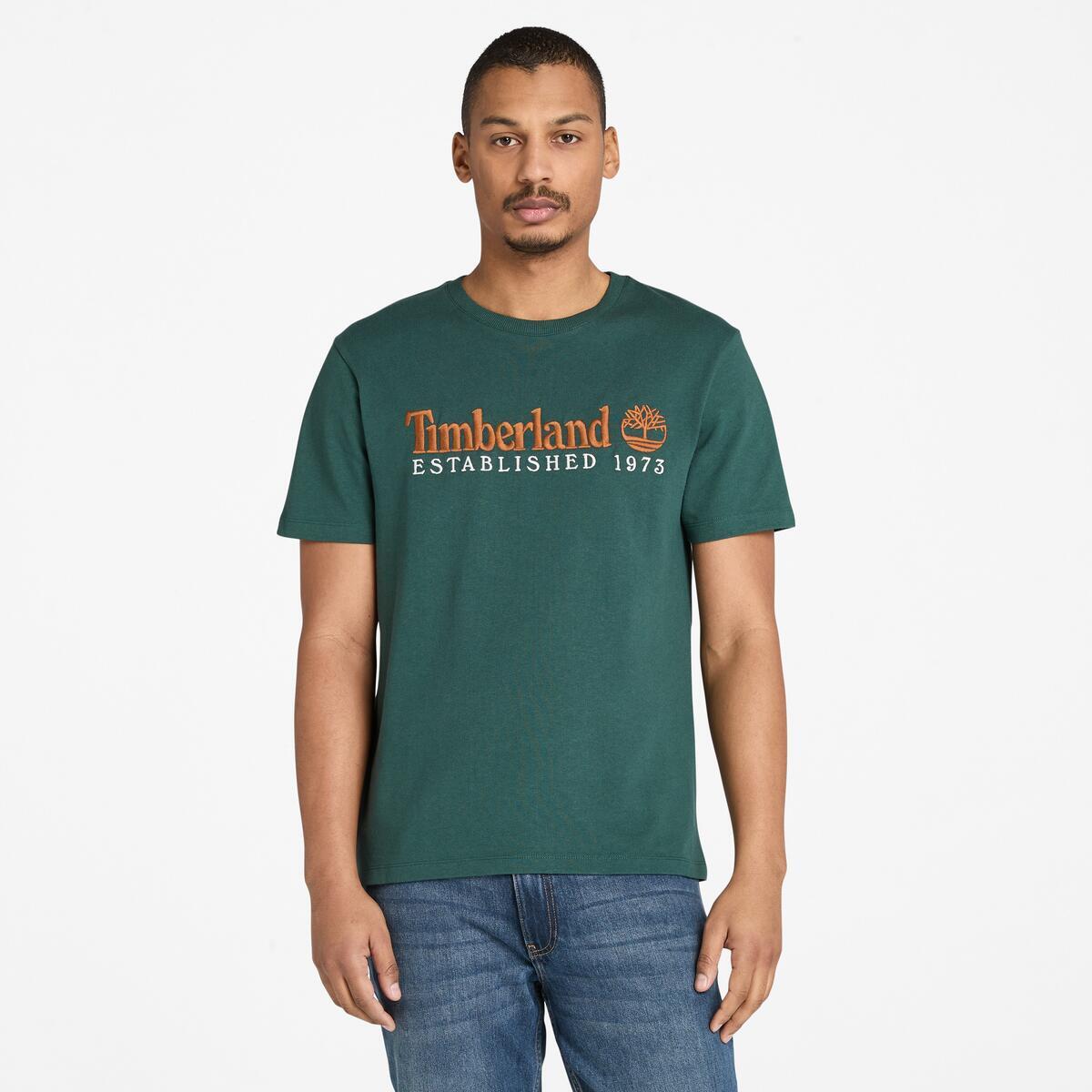 TIMBERLAND Unisex Established 1973 Logo Tee Green Gables - Image 1