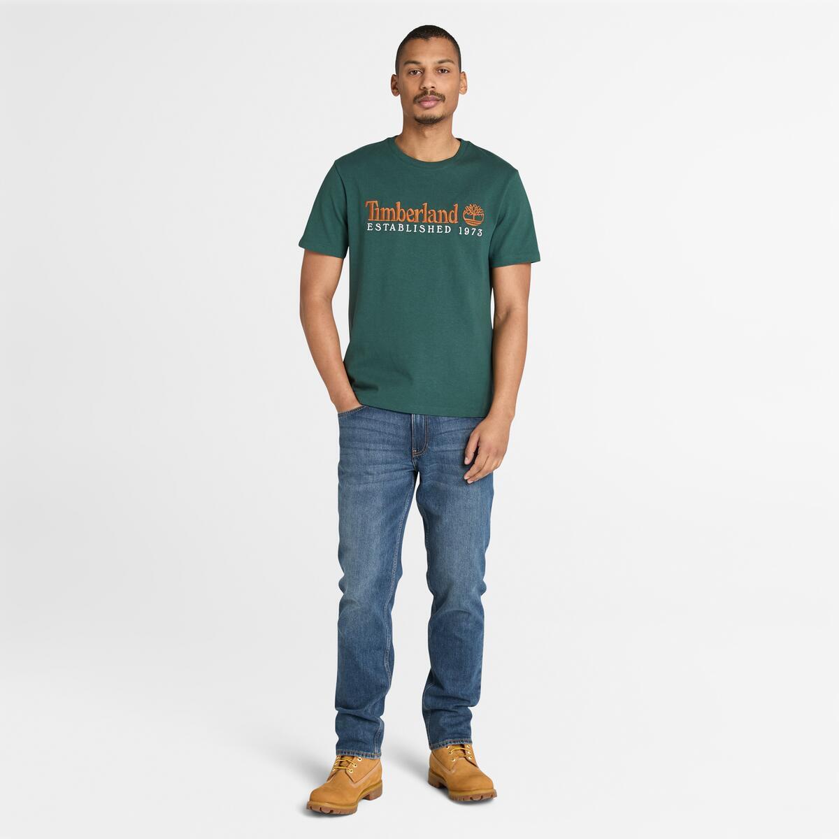 TIMBERLAND Unisex Established 1973 Logo Tee Green Gables - Image 2