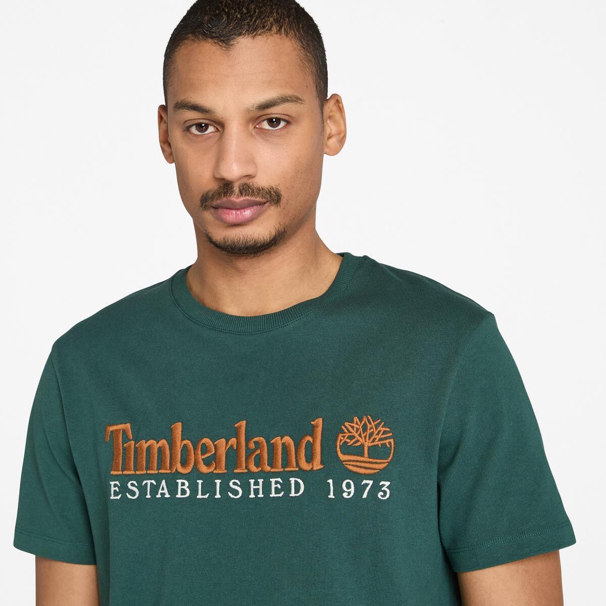 TIMBERLAND Unisex Established 1973 Logo Tee Green Gables - Image 3