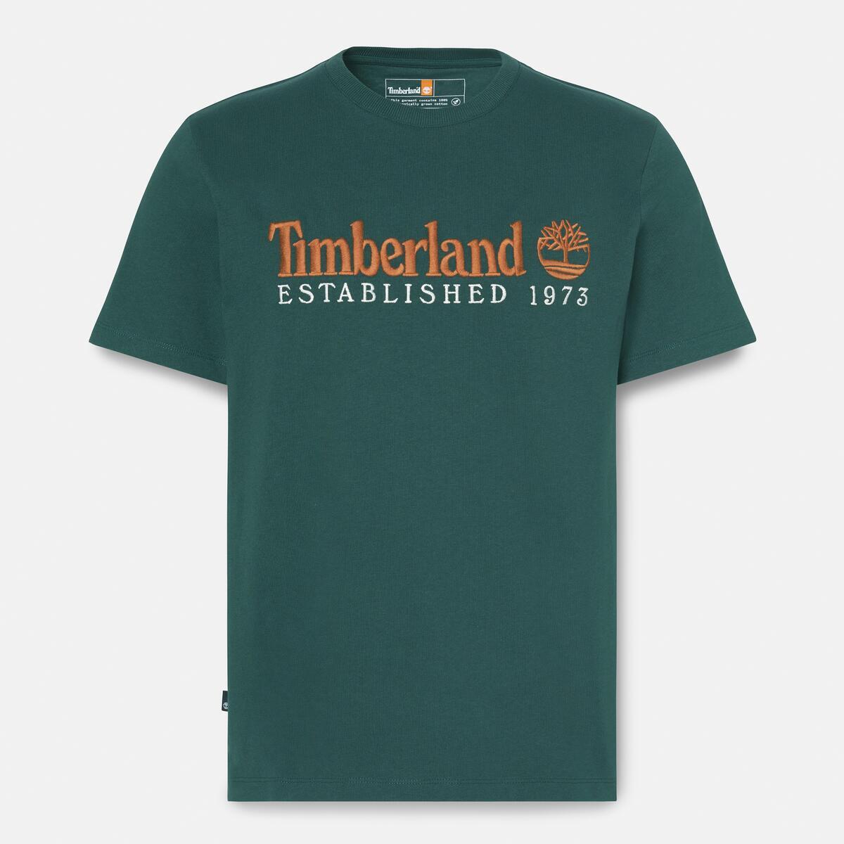 TIMBERLAND Unisex Established 1973 Logo Tee Green Gables - Image 5