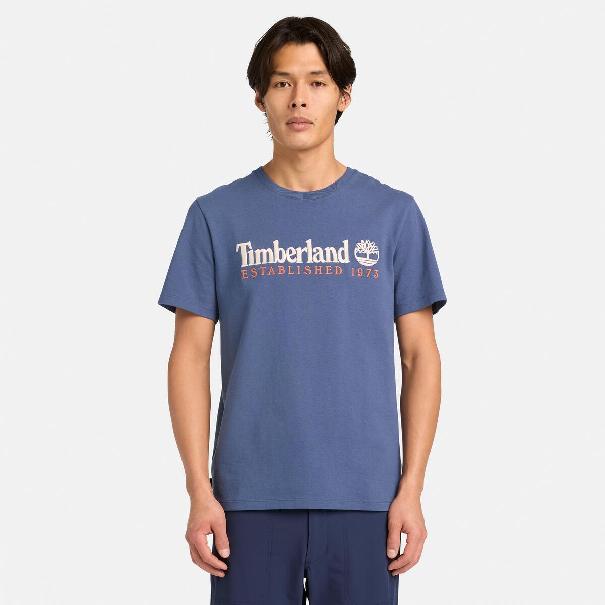 TIMBERLAND Unisex Established 1973 Logo Tee Oceana - Image 2
