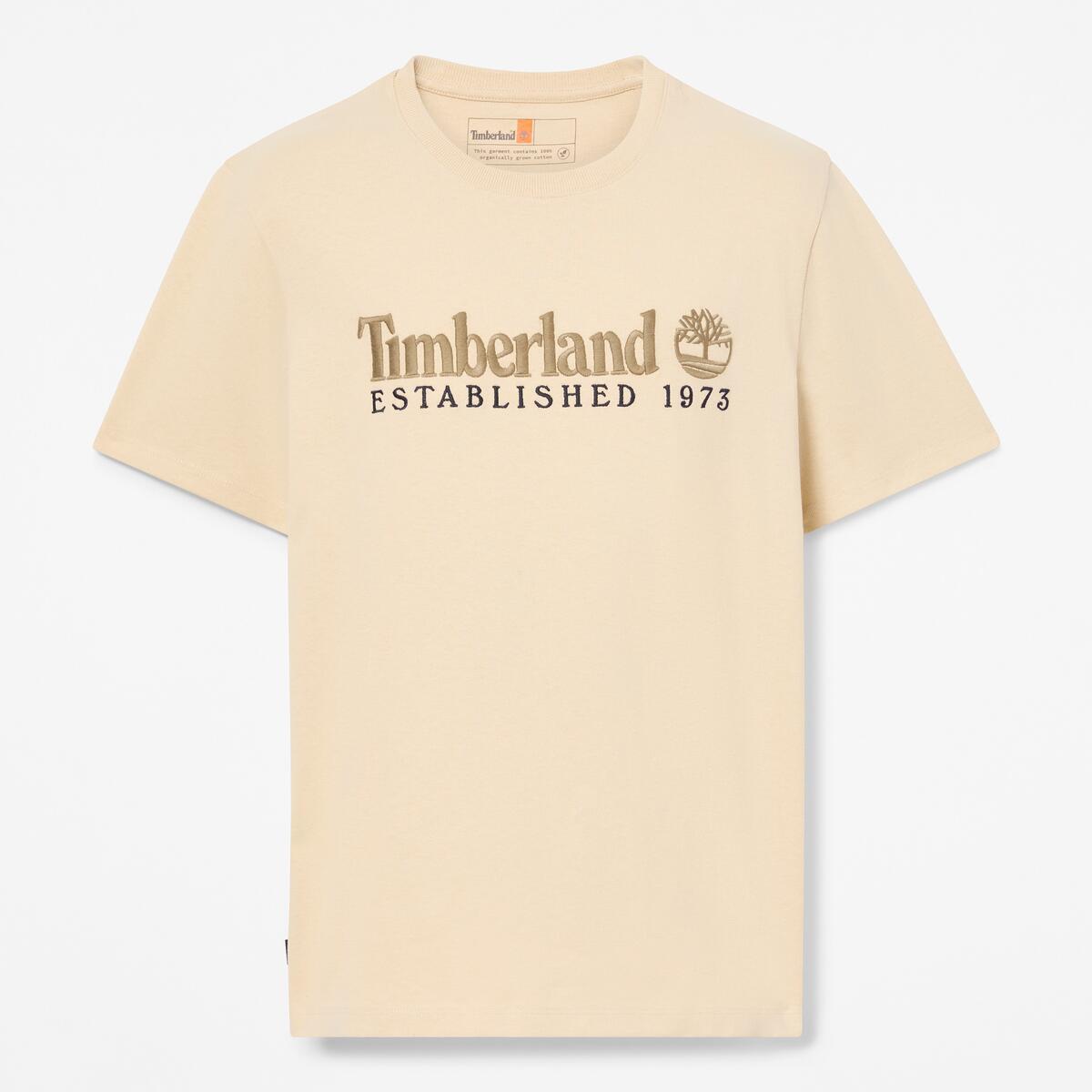 TIMBERLAND Unisex Established 1973 Logo Tee Putty - Image 1