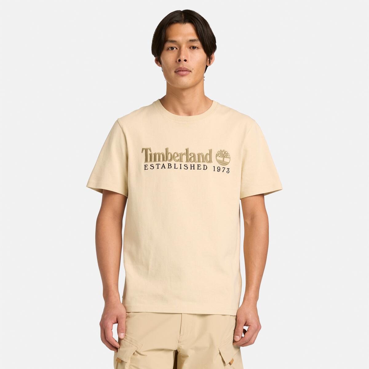 TIMBERLAND Unisex Established 1973 Logo Tee Putty - Image 2