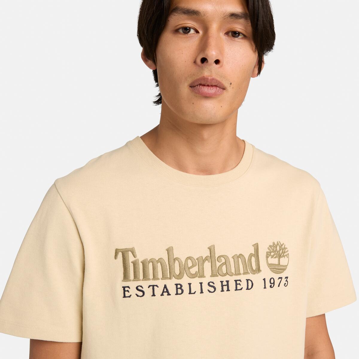 TIMBERLAND Unisex Established 1973 Logo Tee Putty - Image 4