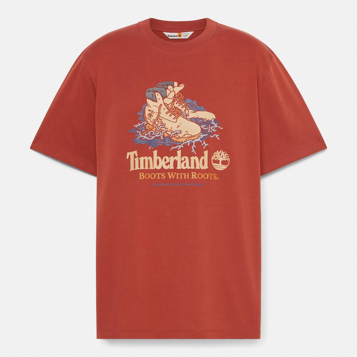 TIMBERLAND Unisex Front Boot Graphic Tee Burnt henna - Image 5