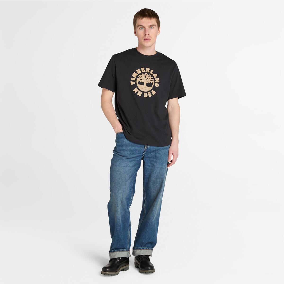 TIMBERLAND Unisex Front Graphic Tee Black - Image 2