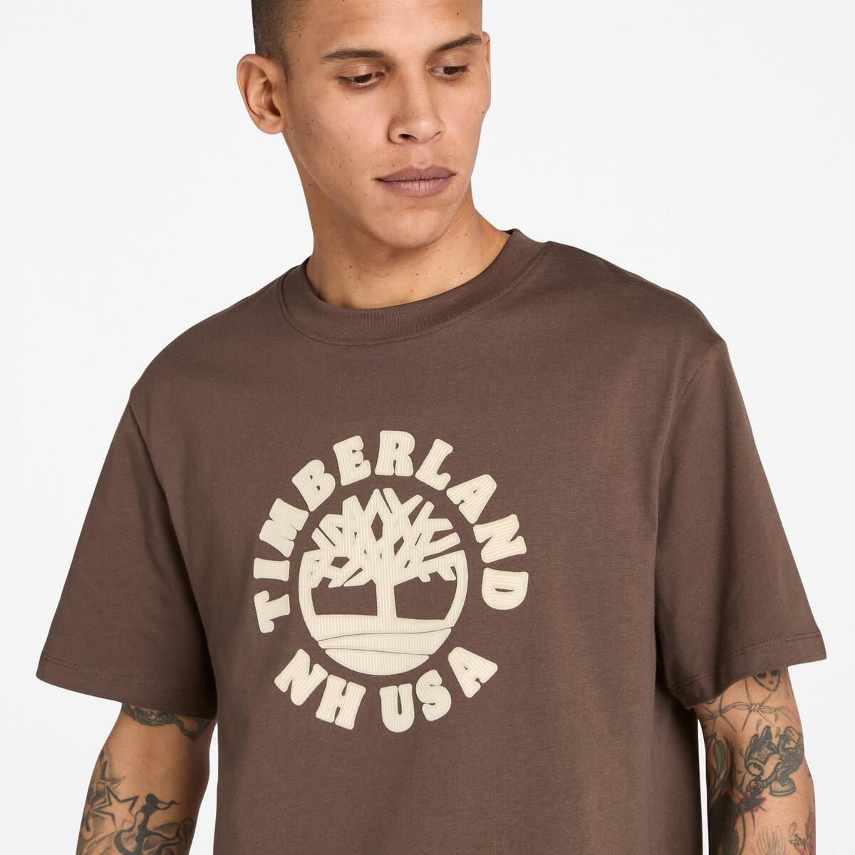 TIMBERLAND Unisex Front Graphic Tee Chocolate Brown - Image 3