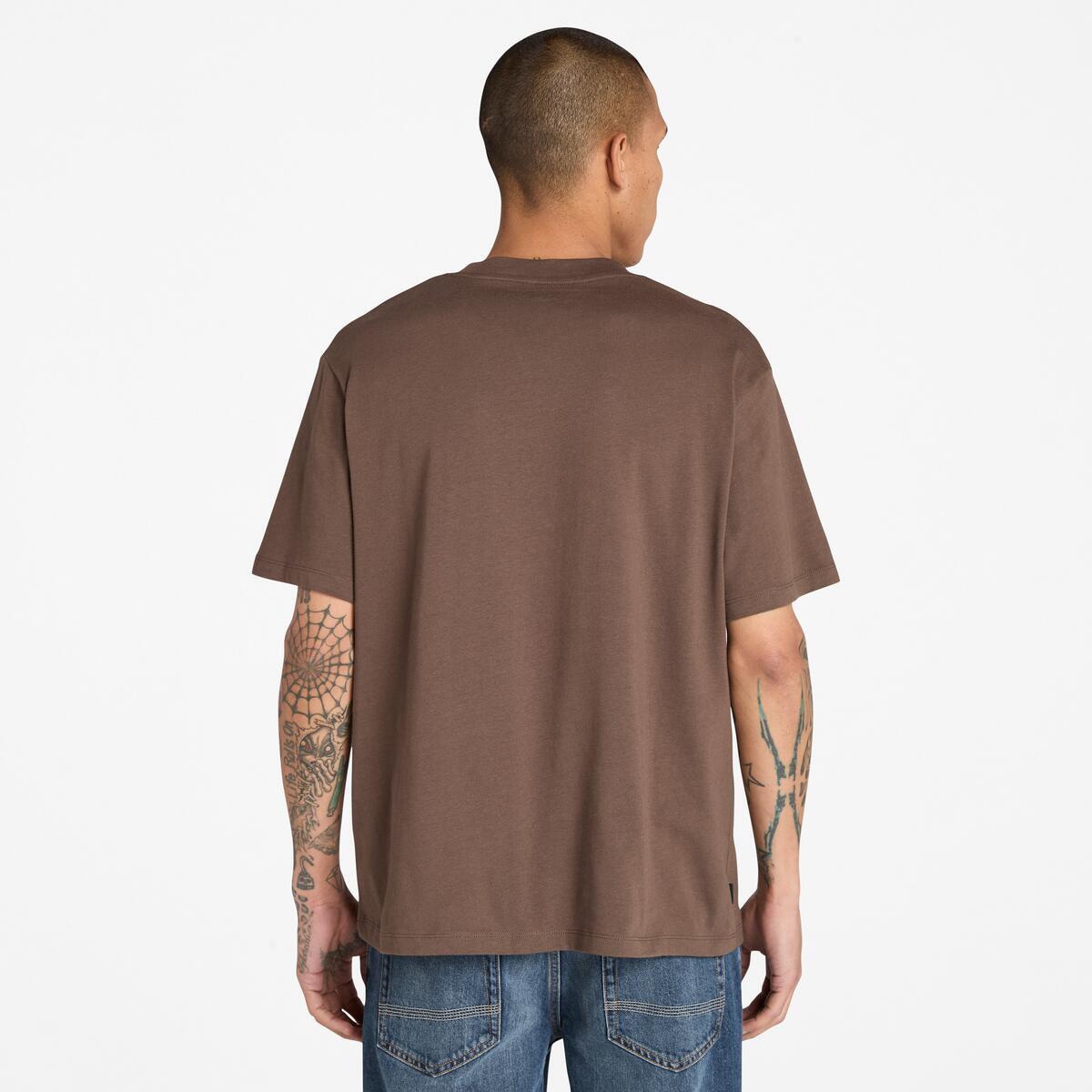 TIMBERLAND Unisex Front Graphic Tee Chocolate Brown - Image 4