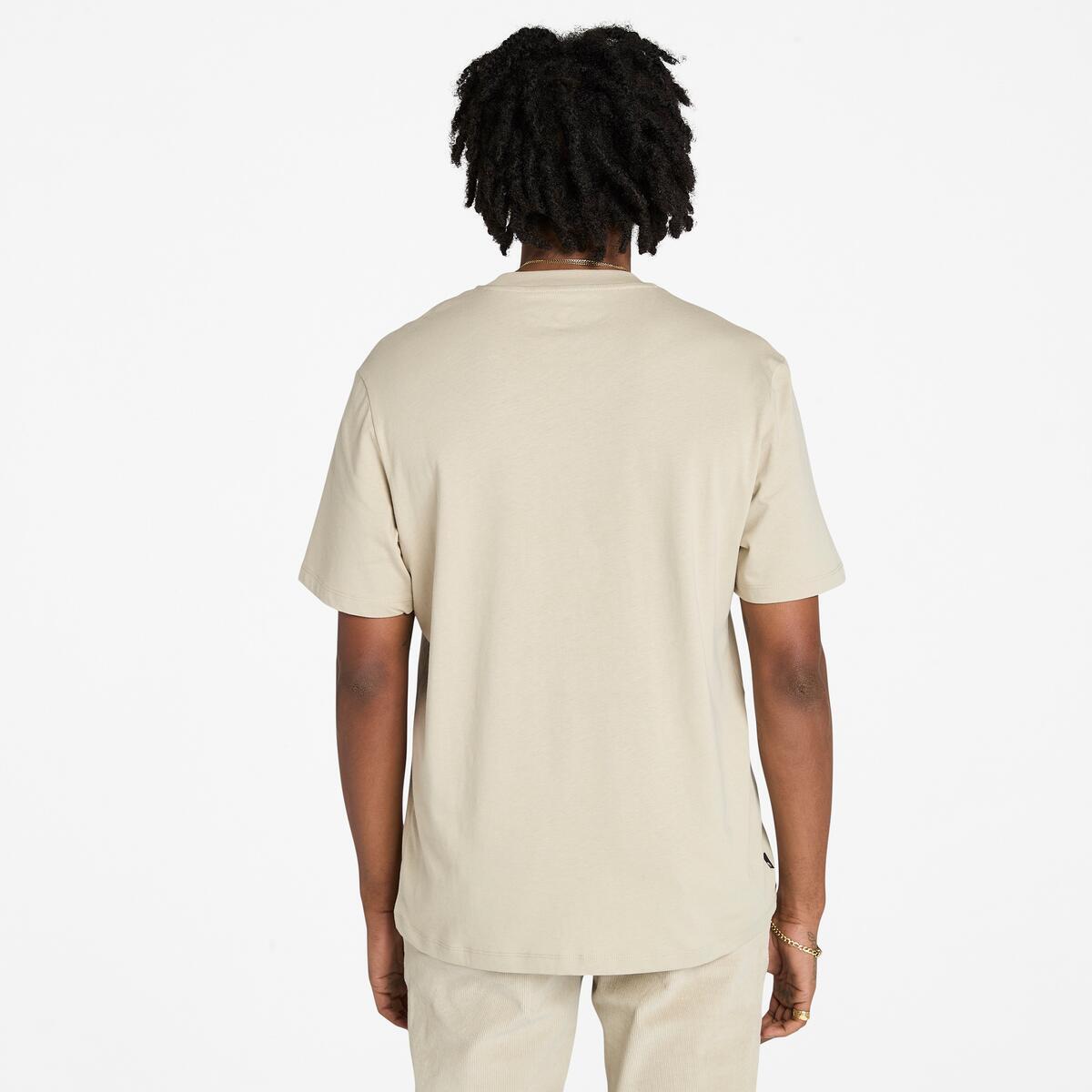 TIMBERLAND Unisex Front Seasonal Stack Logo Graphic Tee Island Fossil - Image 3
