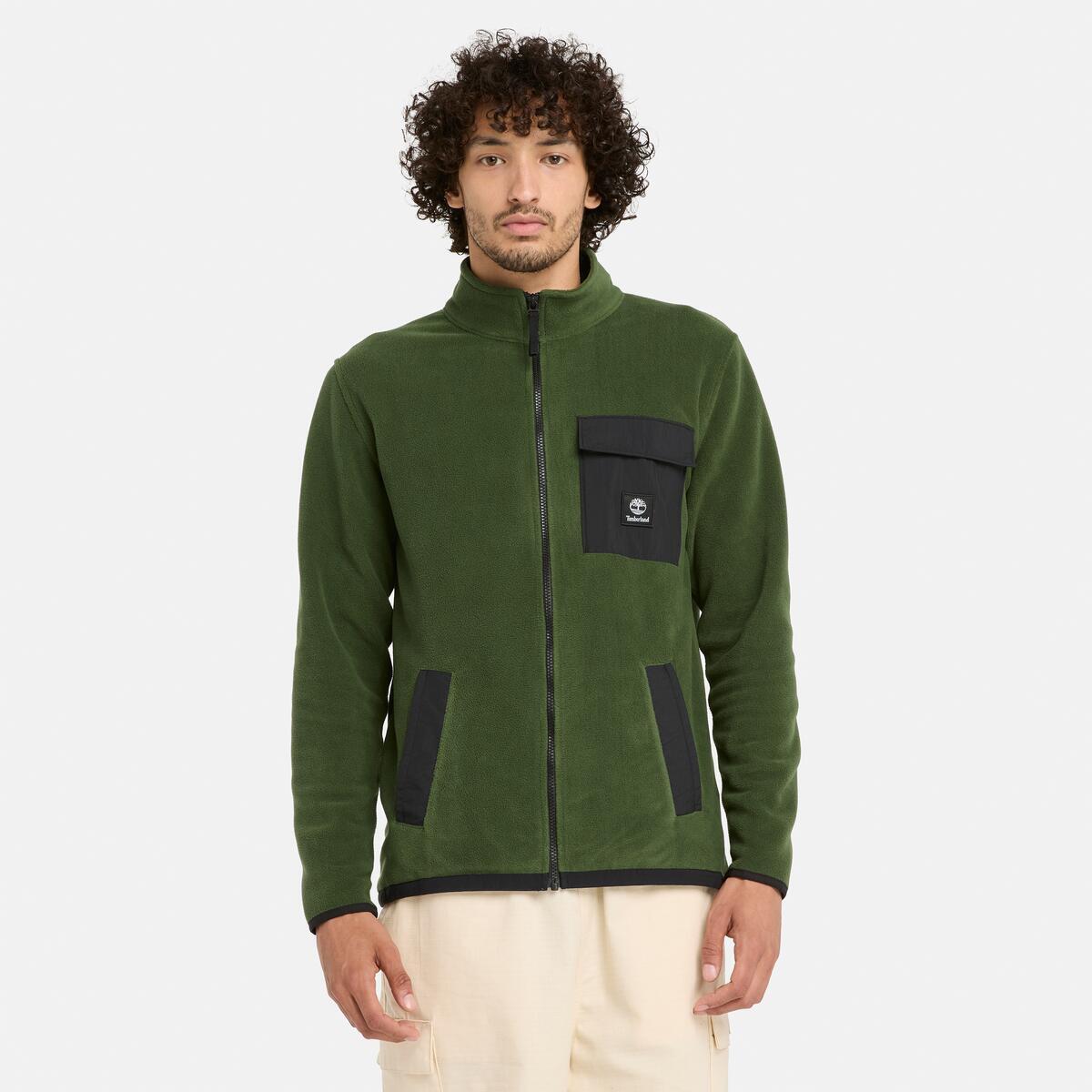 TIMBERLAND Unisex Full Zip Fleece Black Forest Green - Image 3