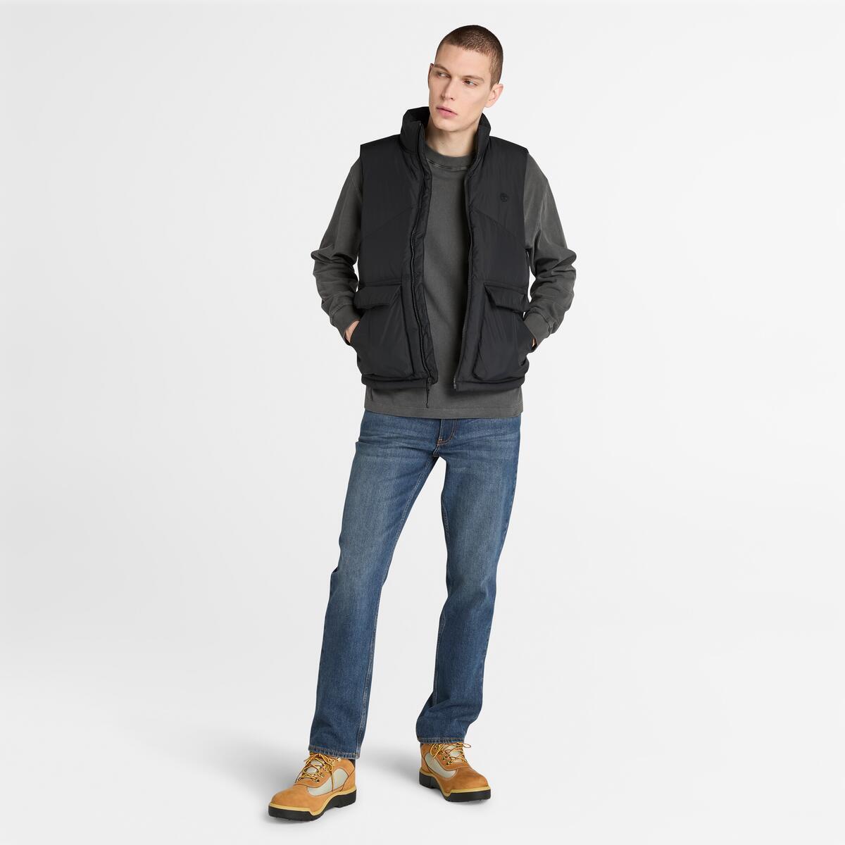 TIMBERLAND Unisex Garment Dyed Long Sleeve Tee Black - Image 2