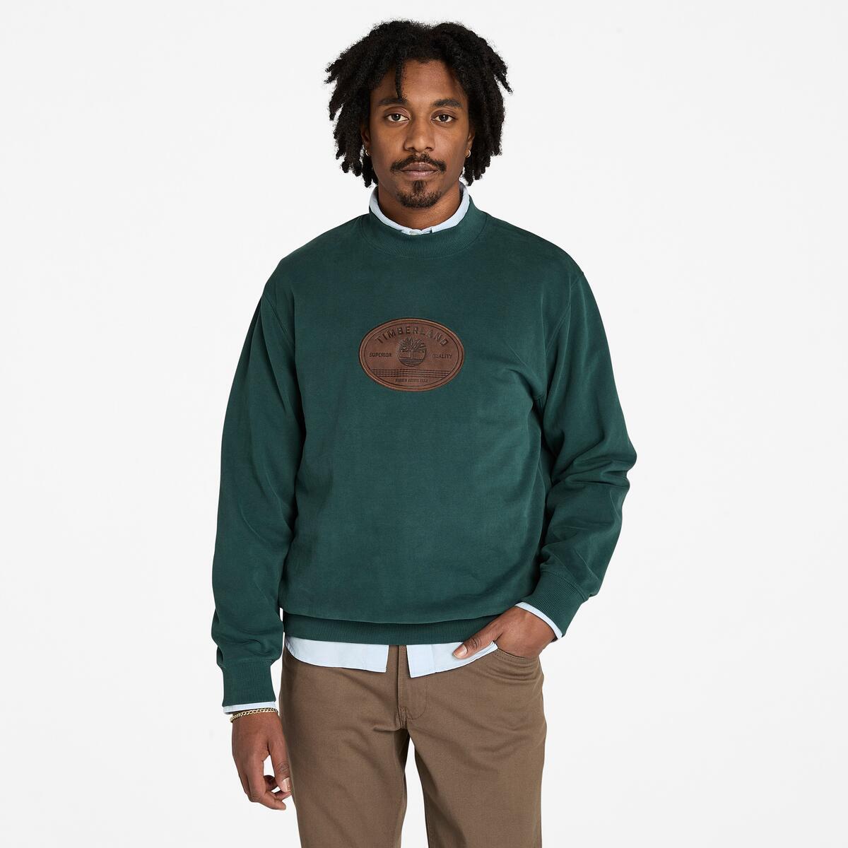 TIMBERLAND Unisex Leather Badge Crew Green Gables - Image 3
