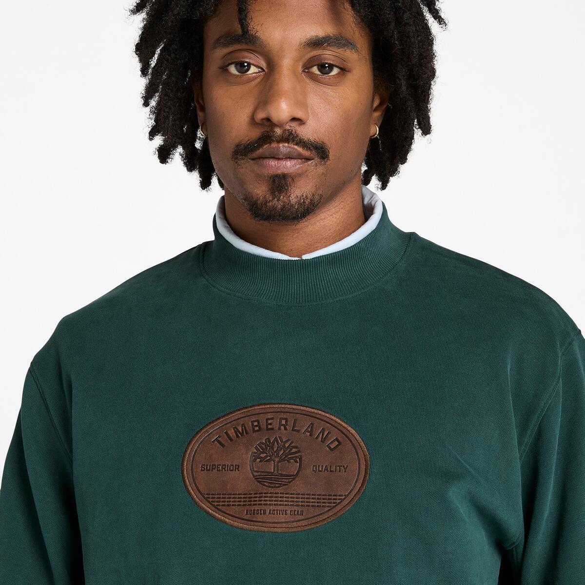 TIMBERLAND Unisex Leather Badge Crew Green Gables - Image 5