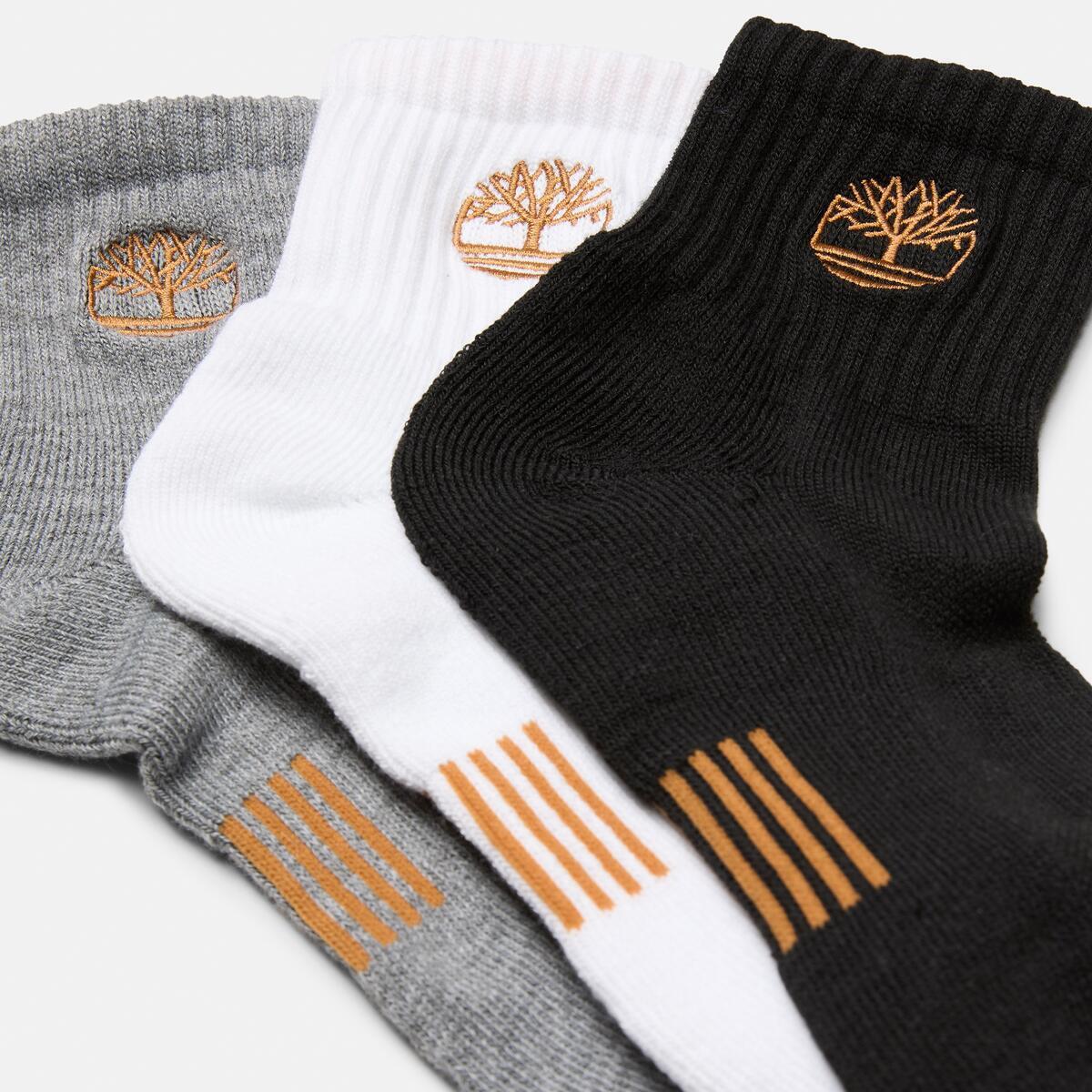 TIMBERLAND Unisex Village Quarter Socks - 3 Pack Multi - Image 2